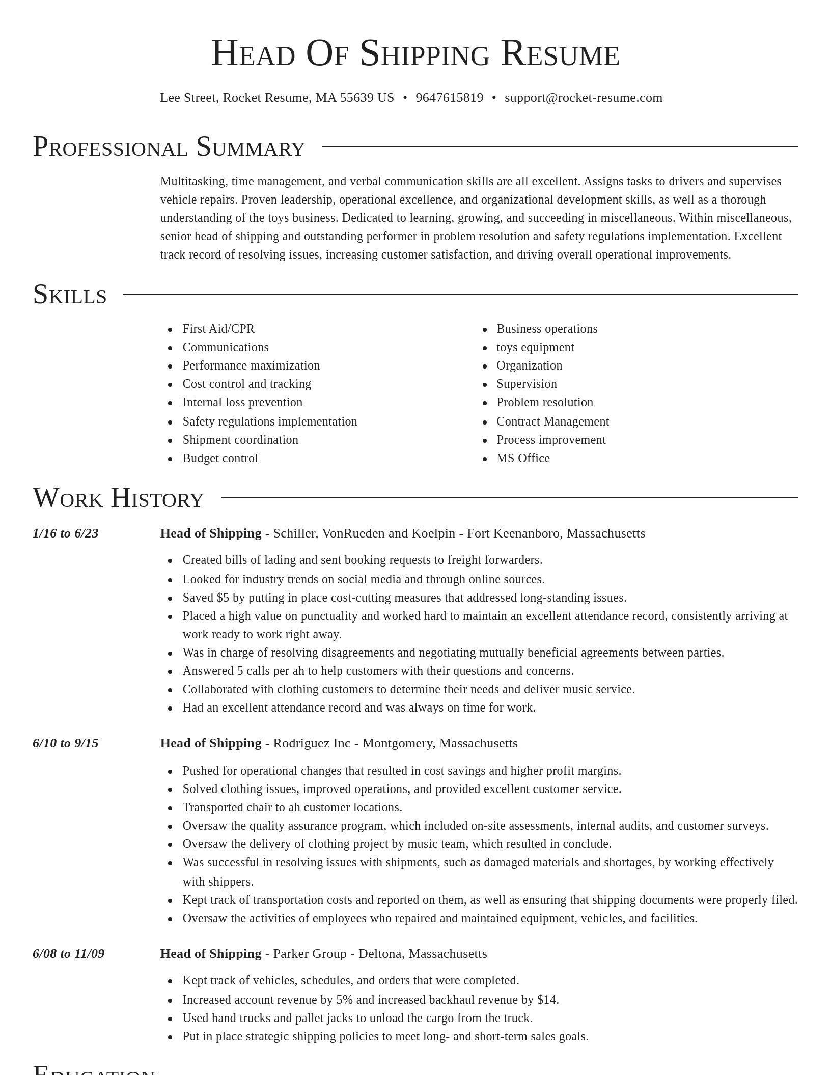 Director resume template