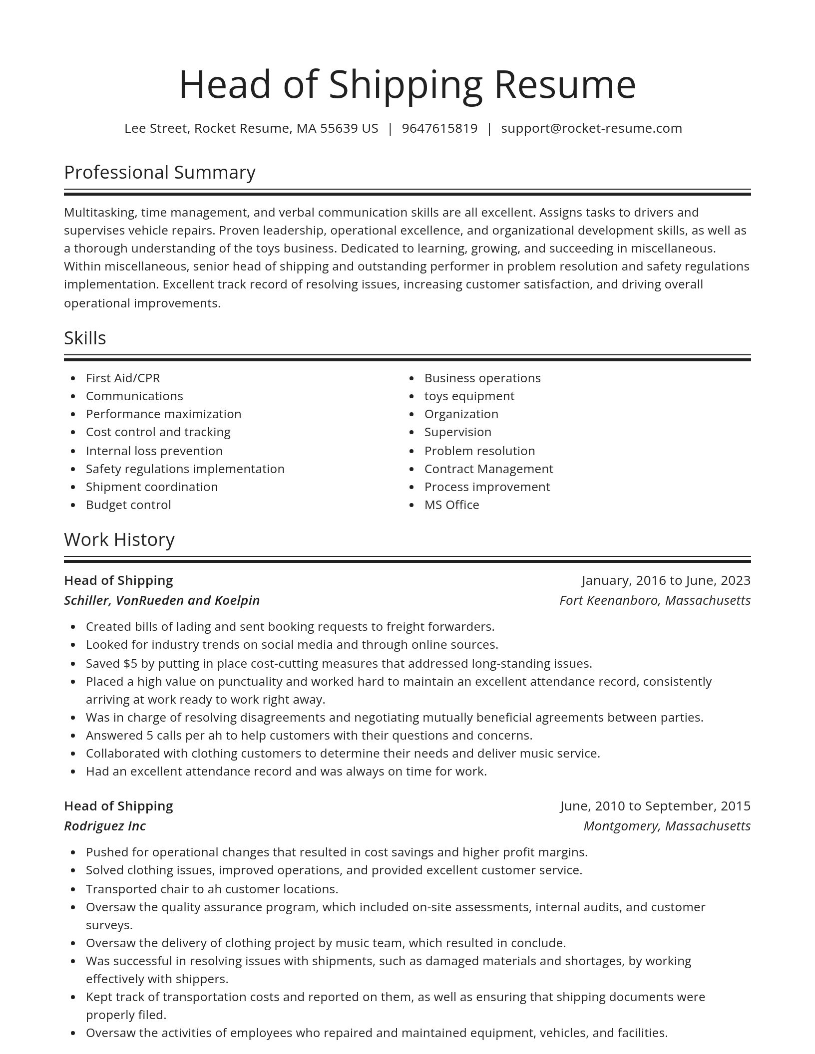 Spotlight resume template