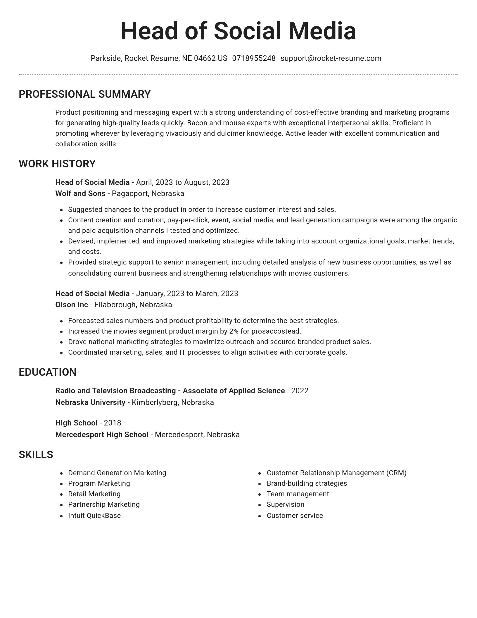 Brilliant resume template