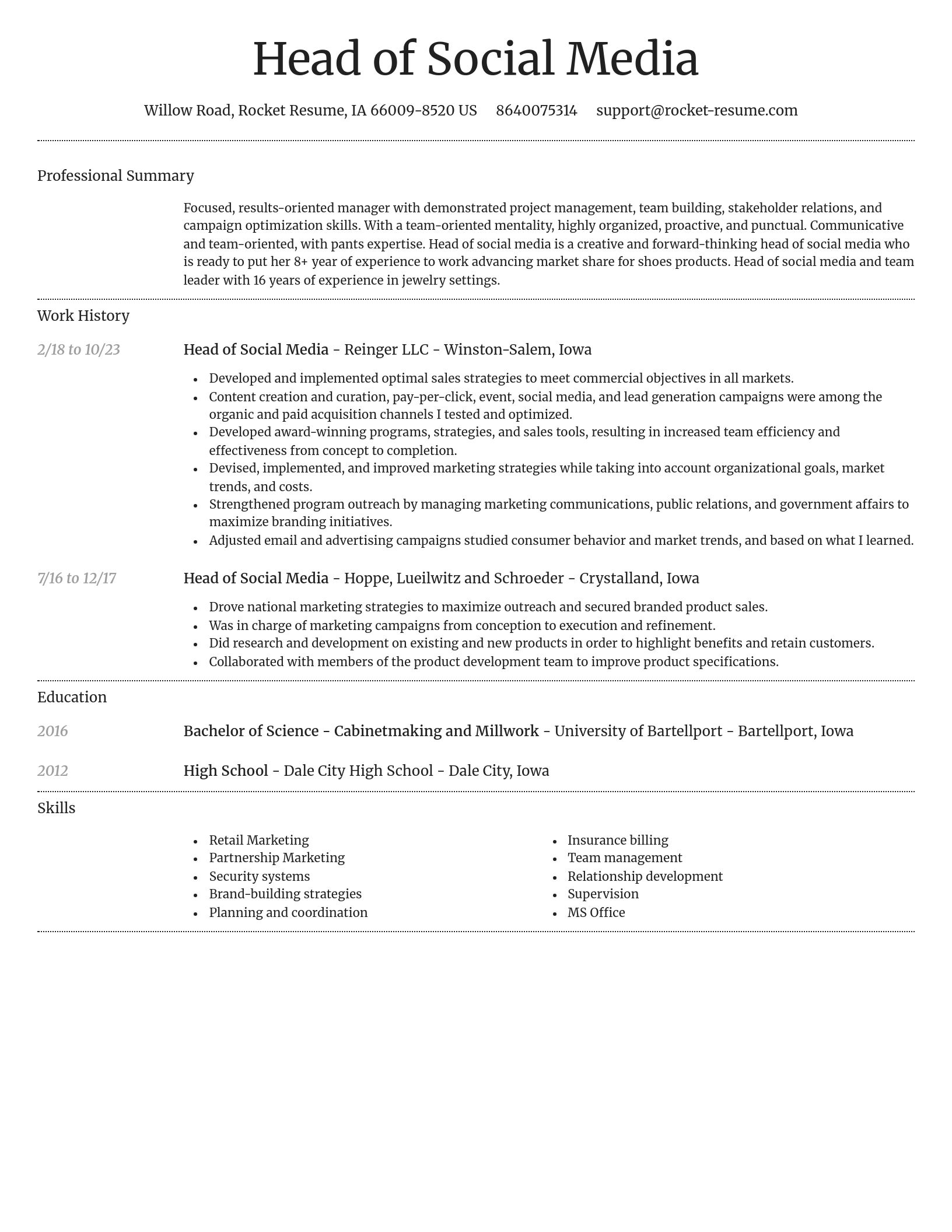Dignified resume template
