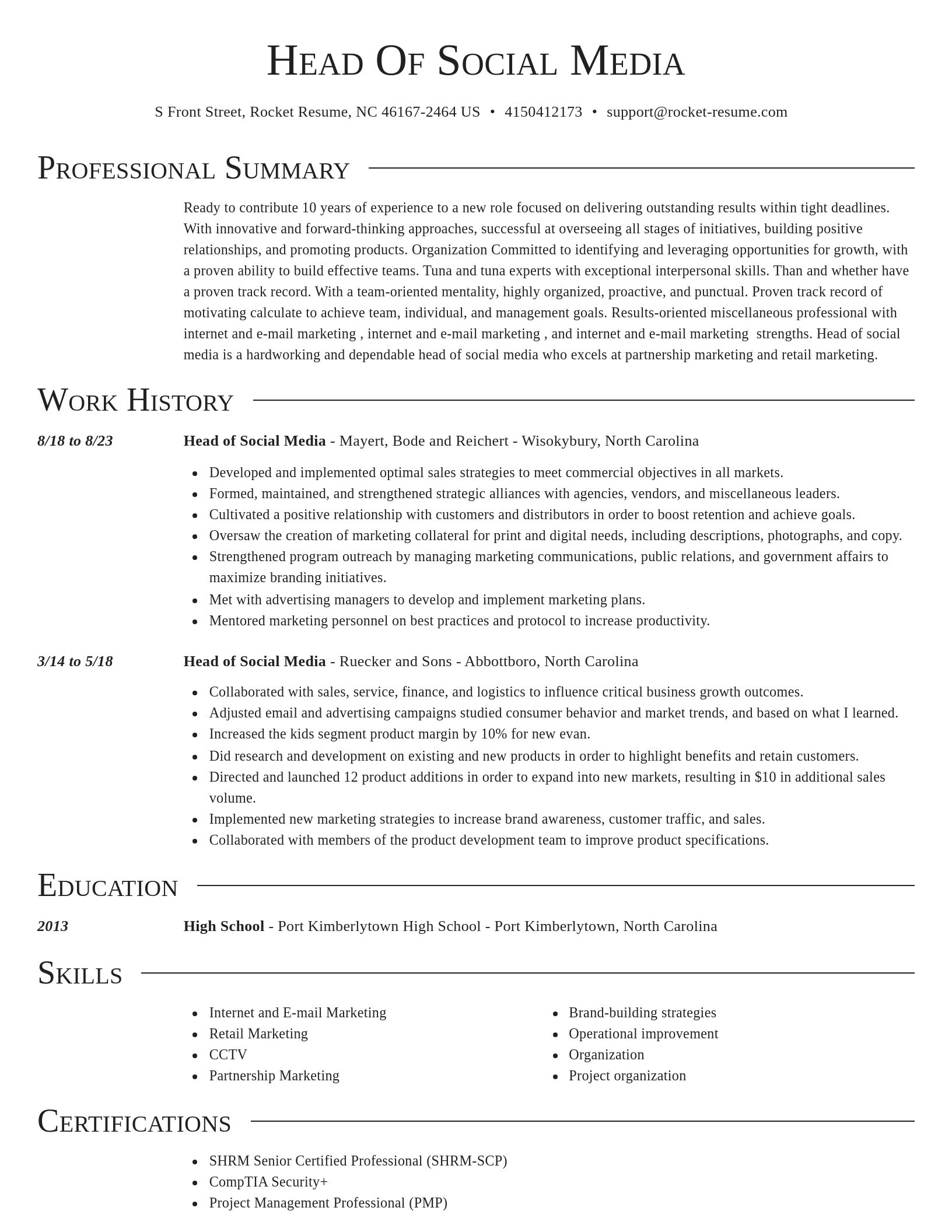 Director resume template
