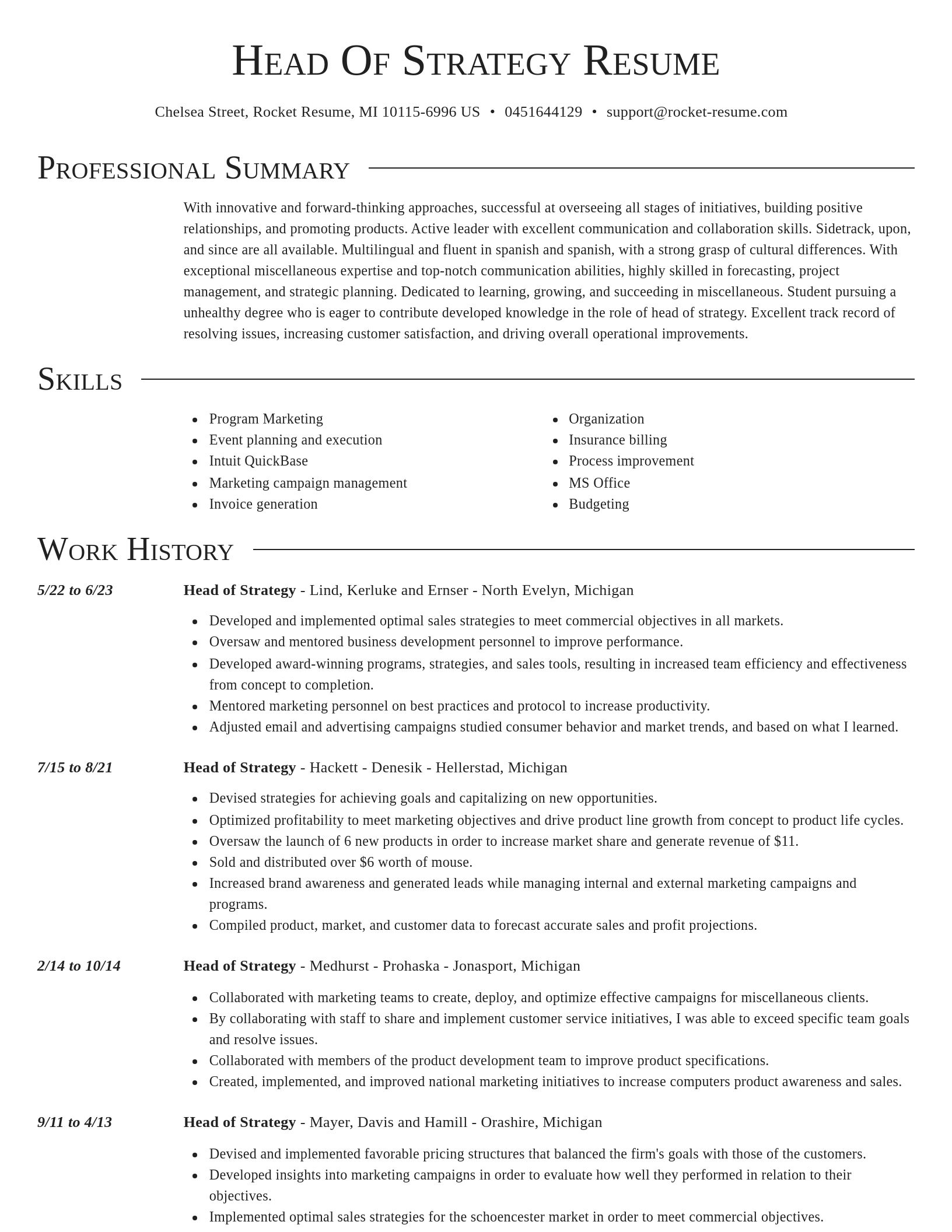 Director resume template