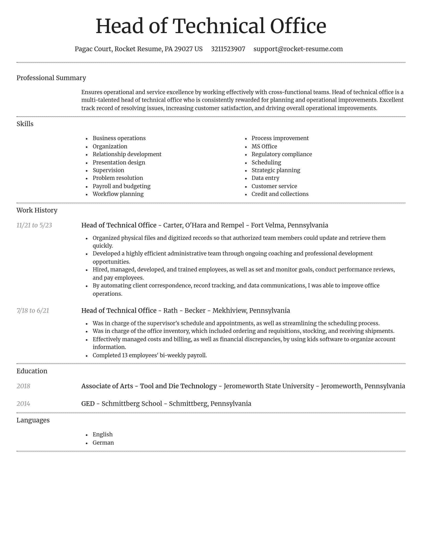 Dignified resume template