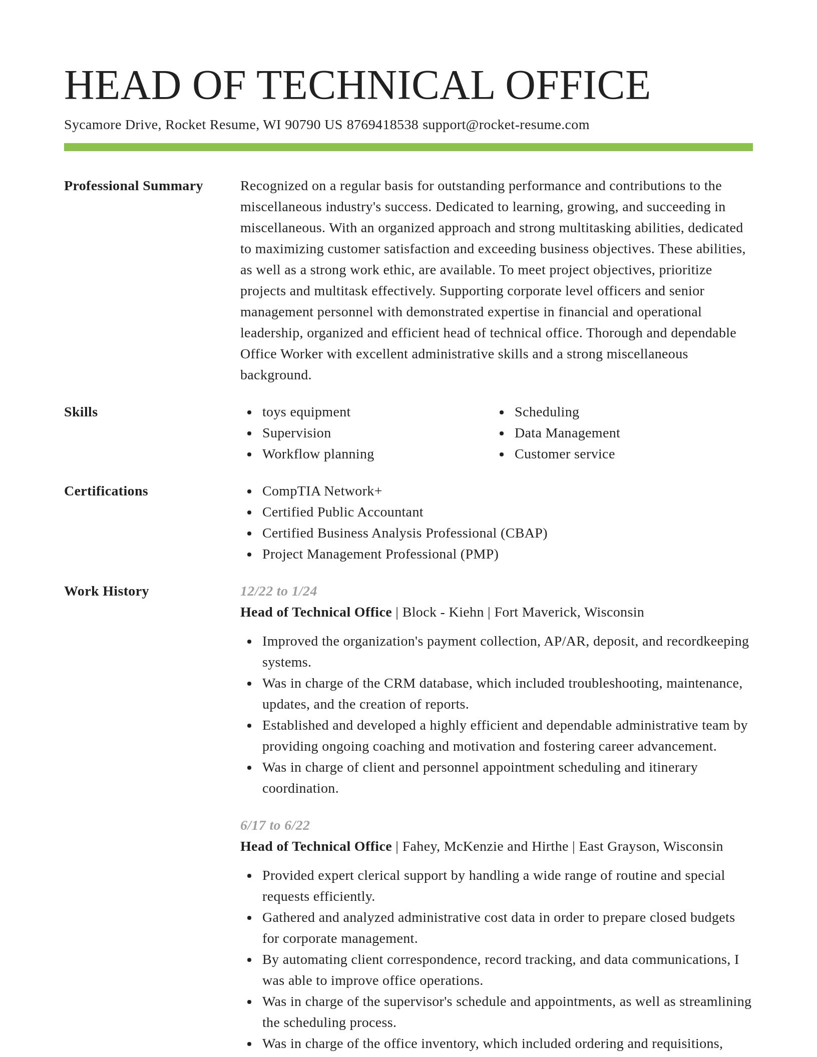 Smart resume template