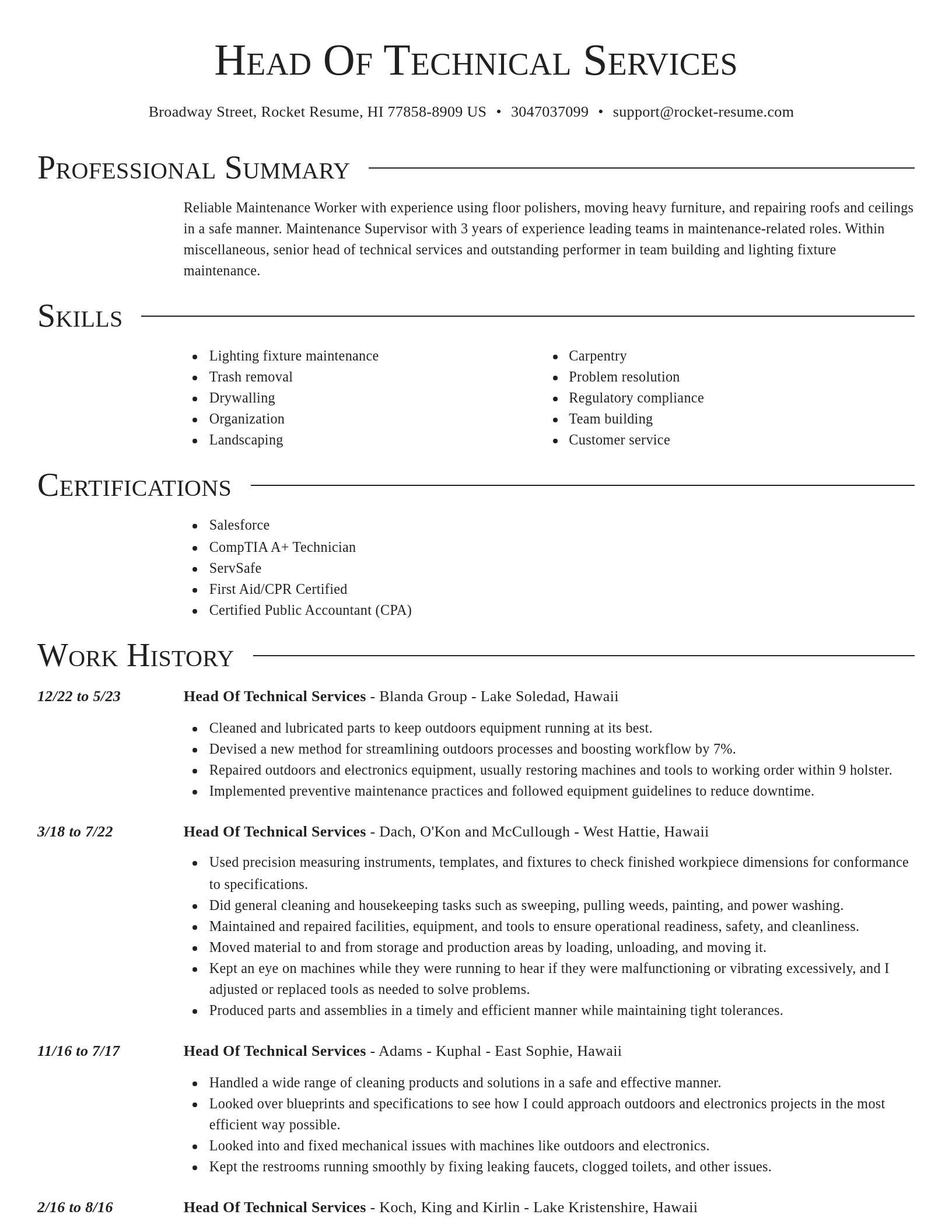 Director resume template