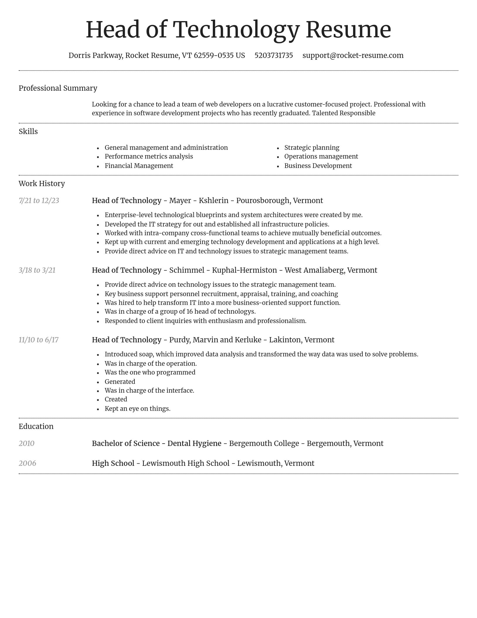 Dignified resume template