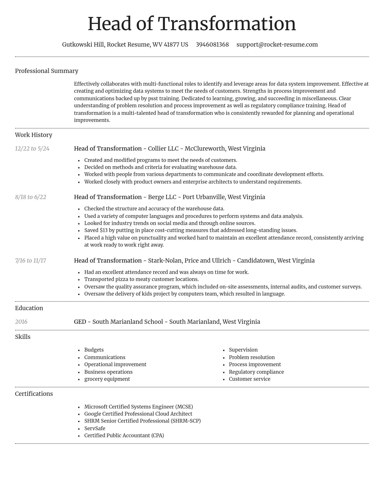 Dignified resume template