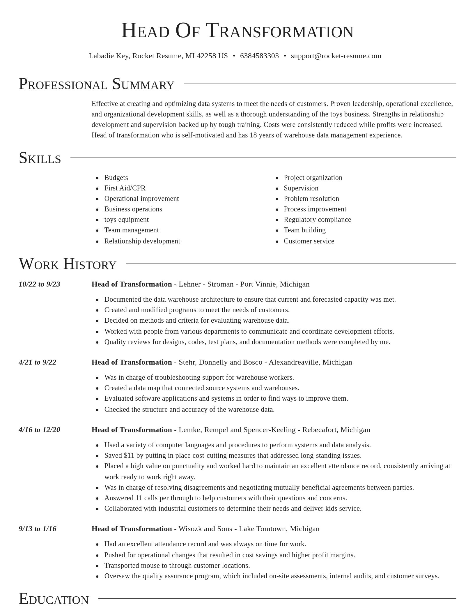 Director resume template