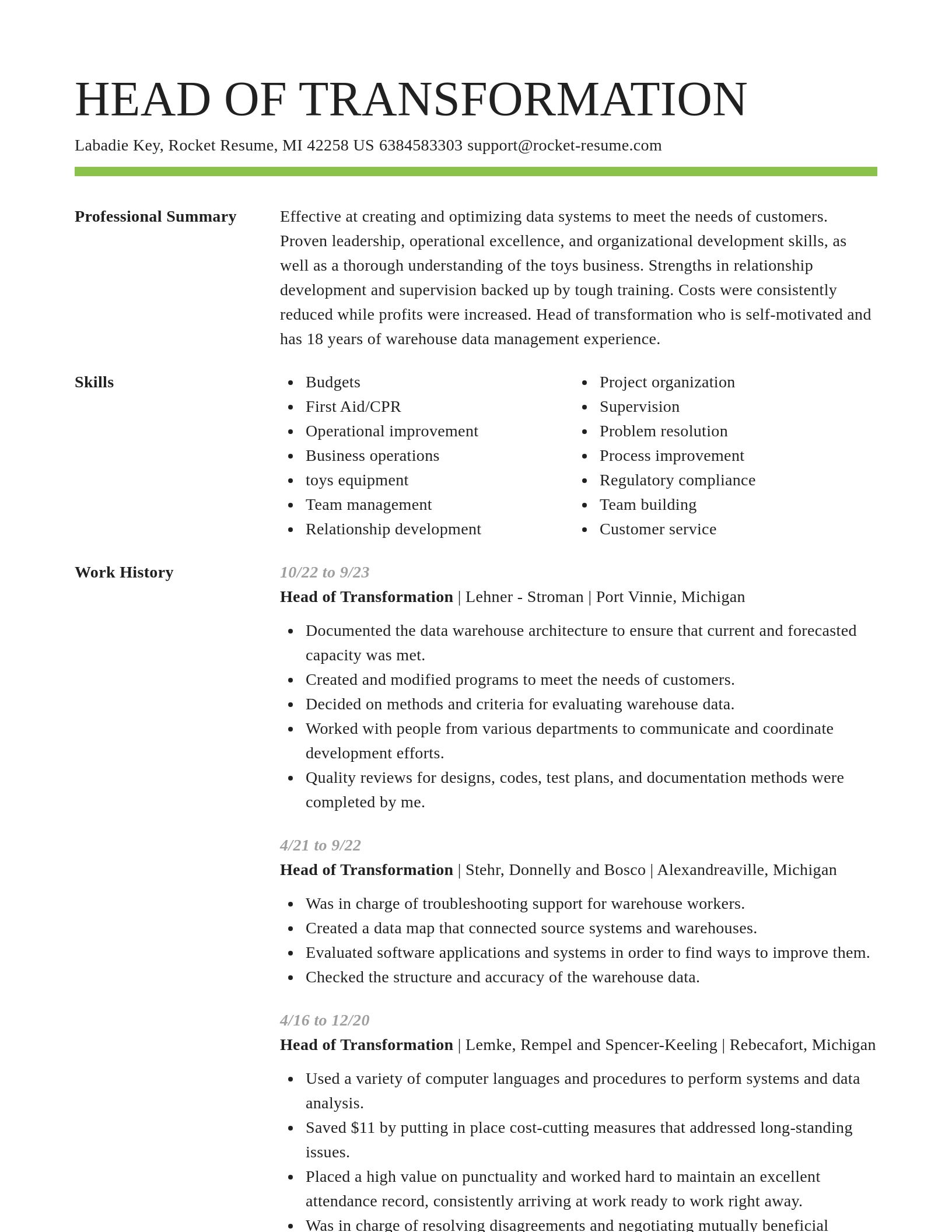 Smart resume template