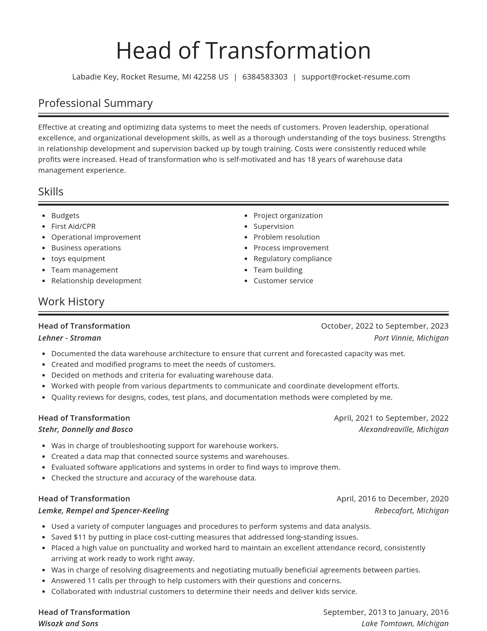 Spotlight resume template