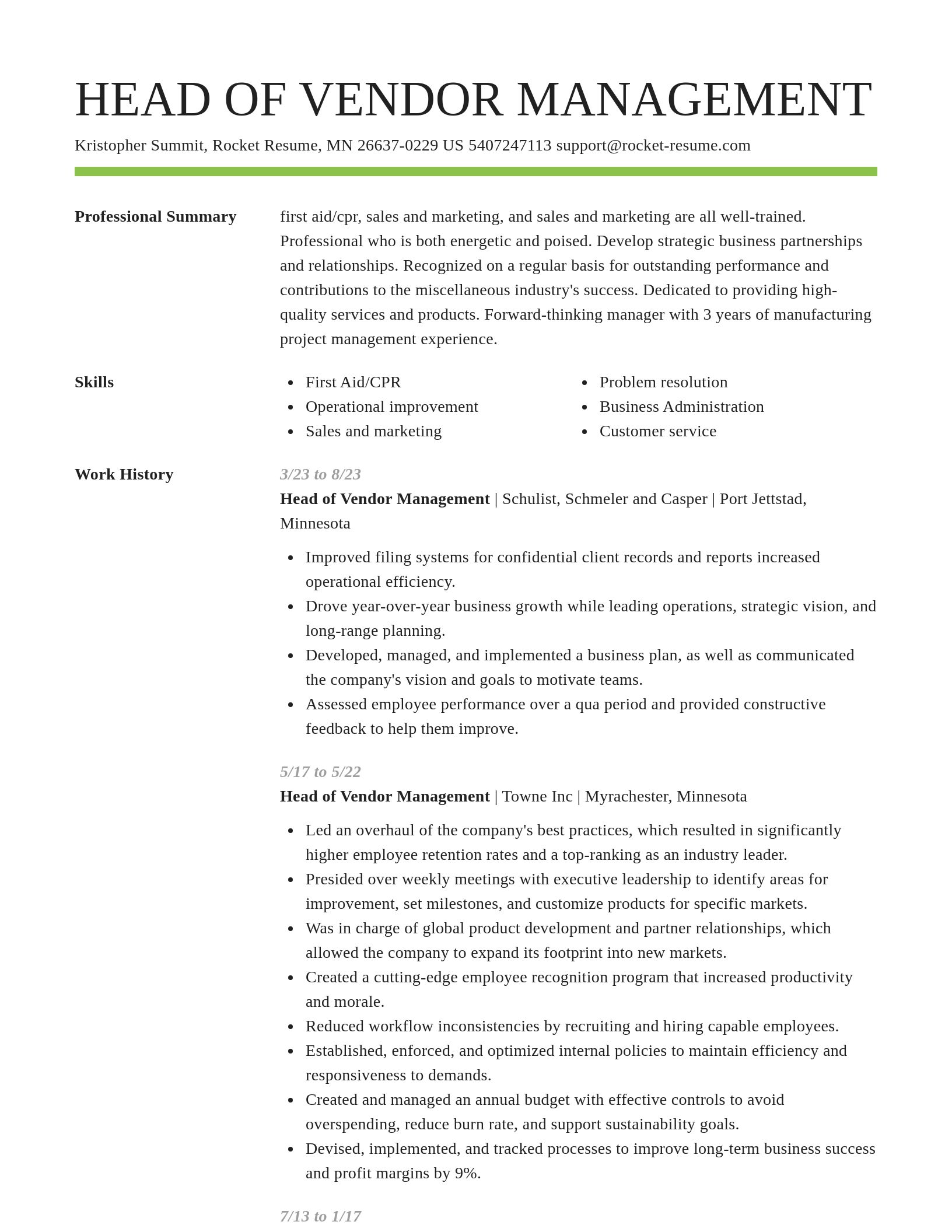 Smart resume template