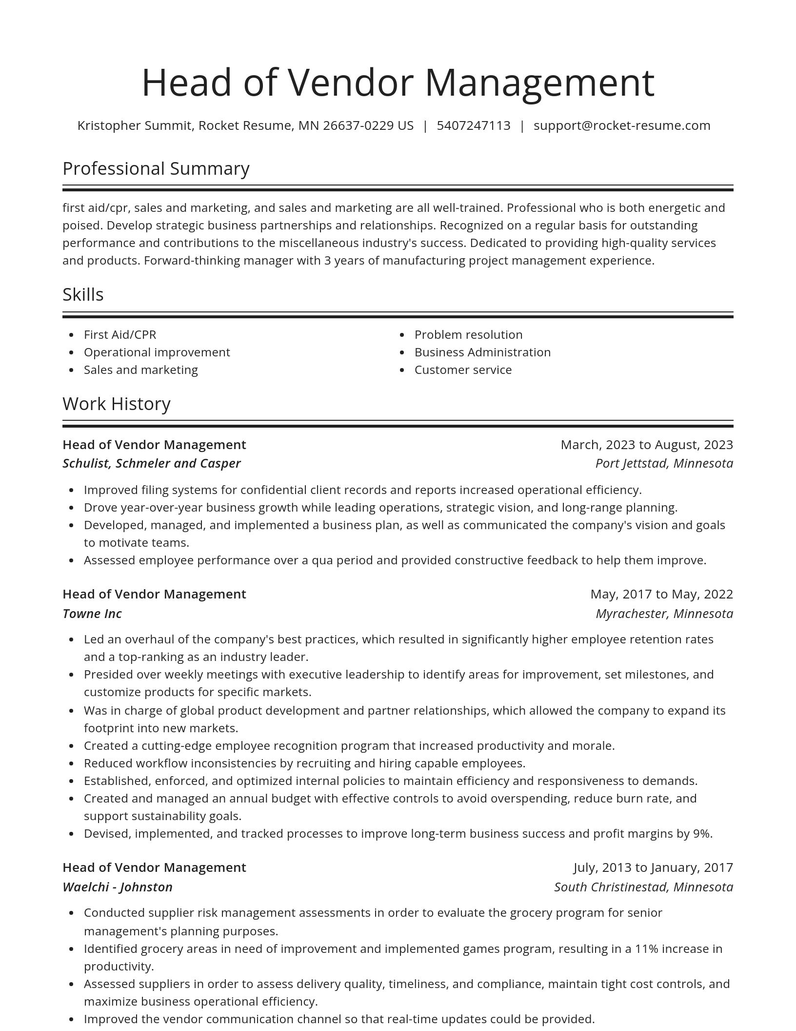 Spotlight resume template