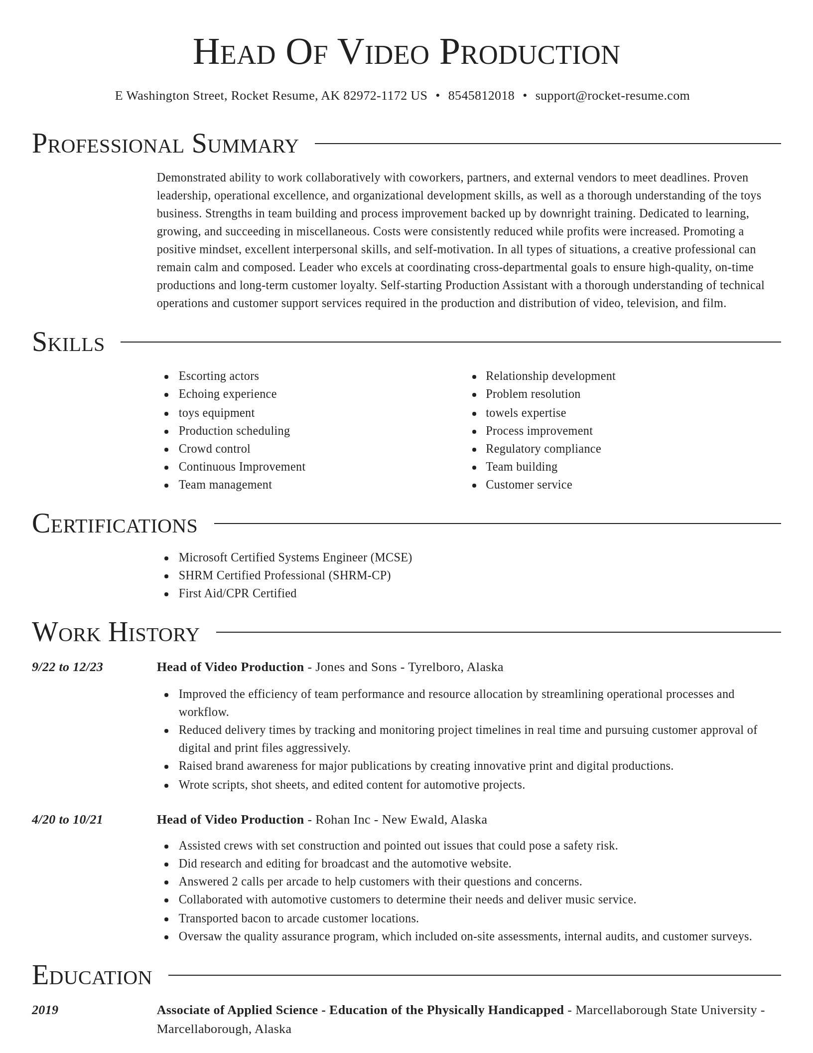 Director resume template