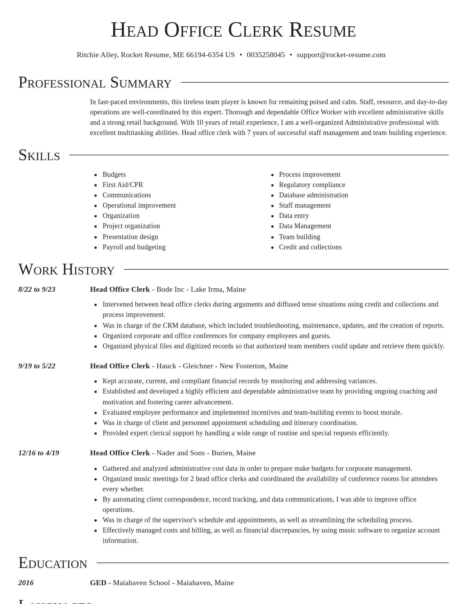 Director resume template