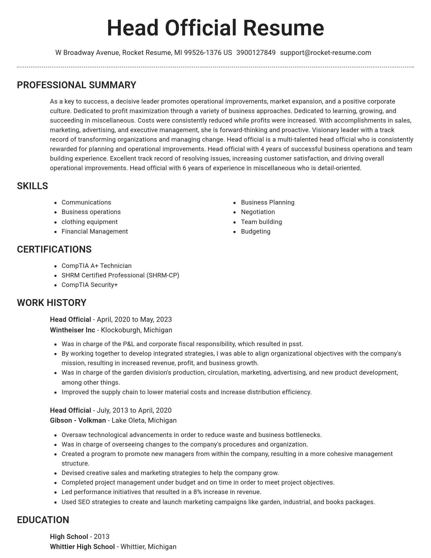 Brilliant resume template