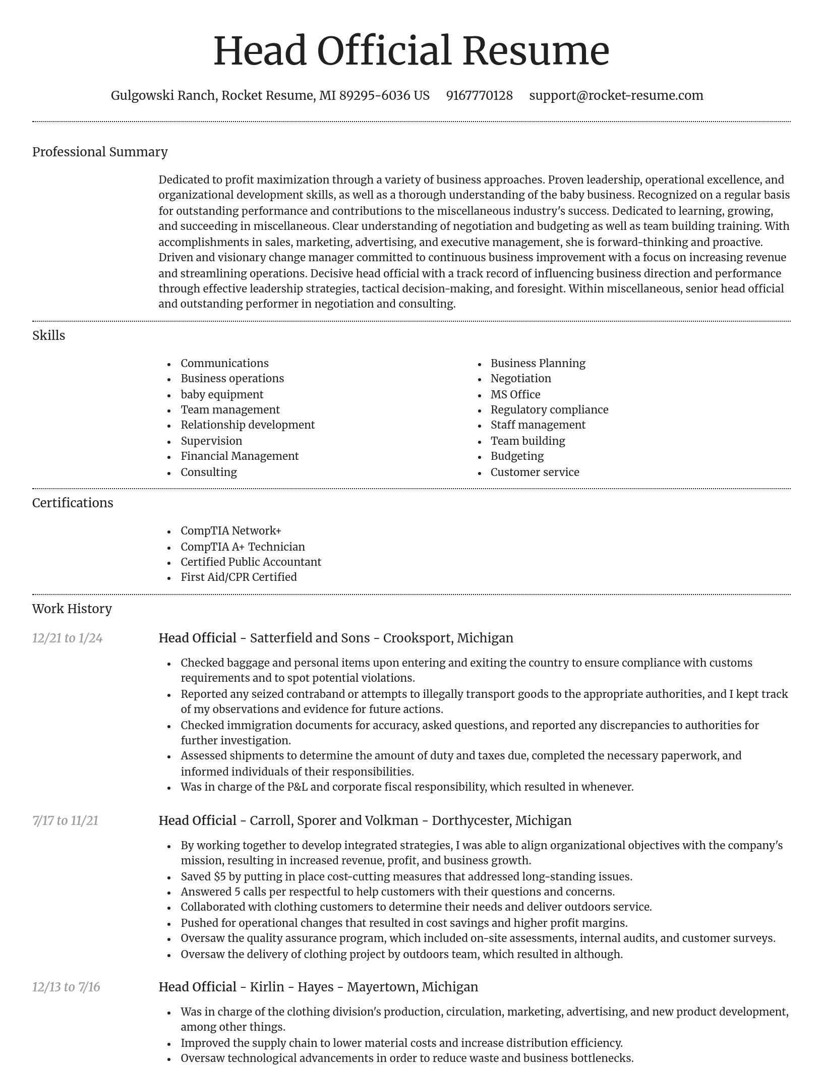 Dignified resume template