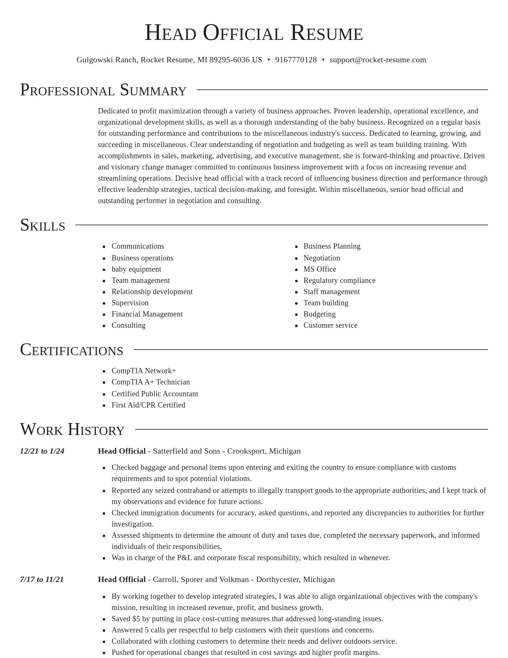 Director resume template