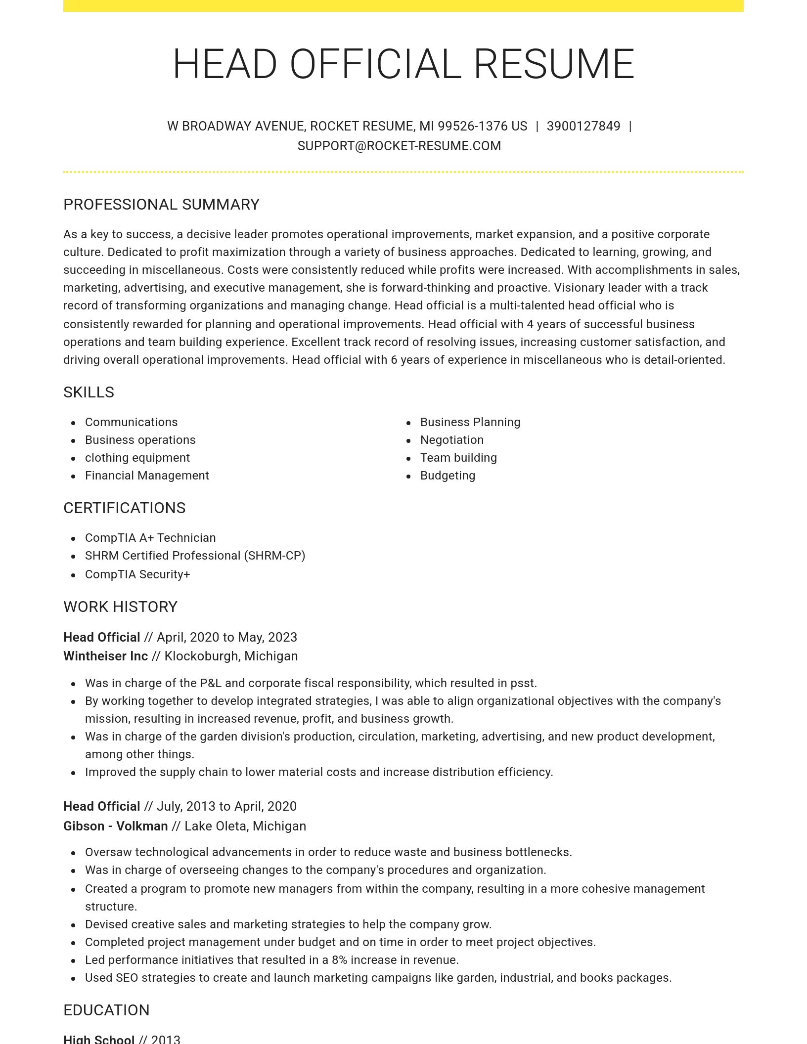 Grand resume template