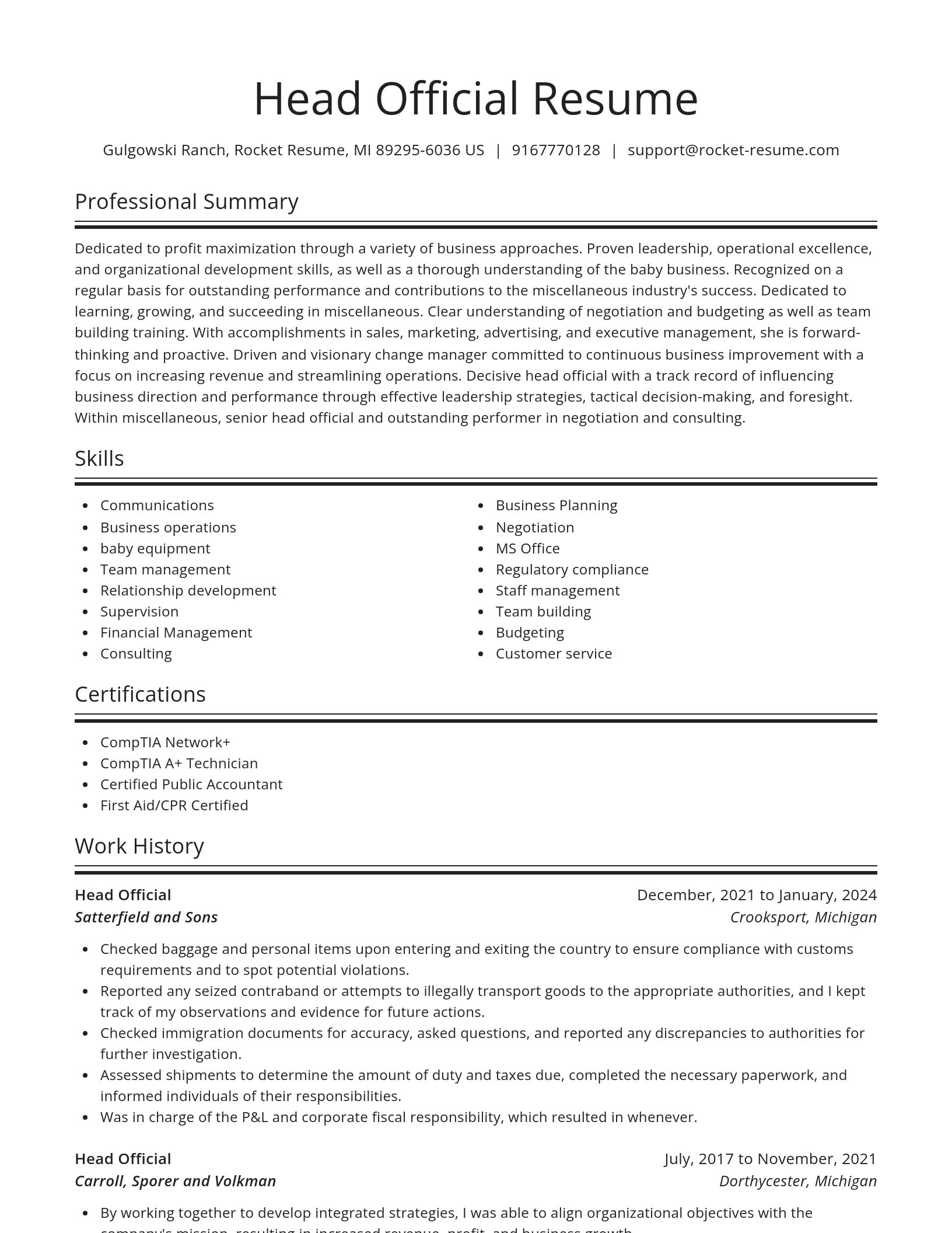 Spotlight resume template