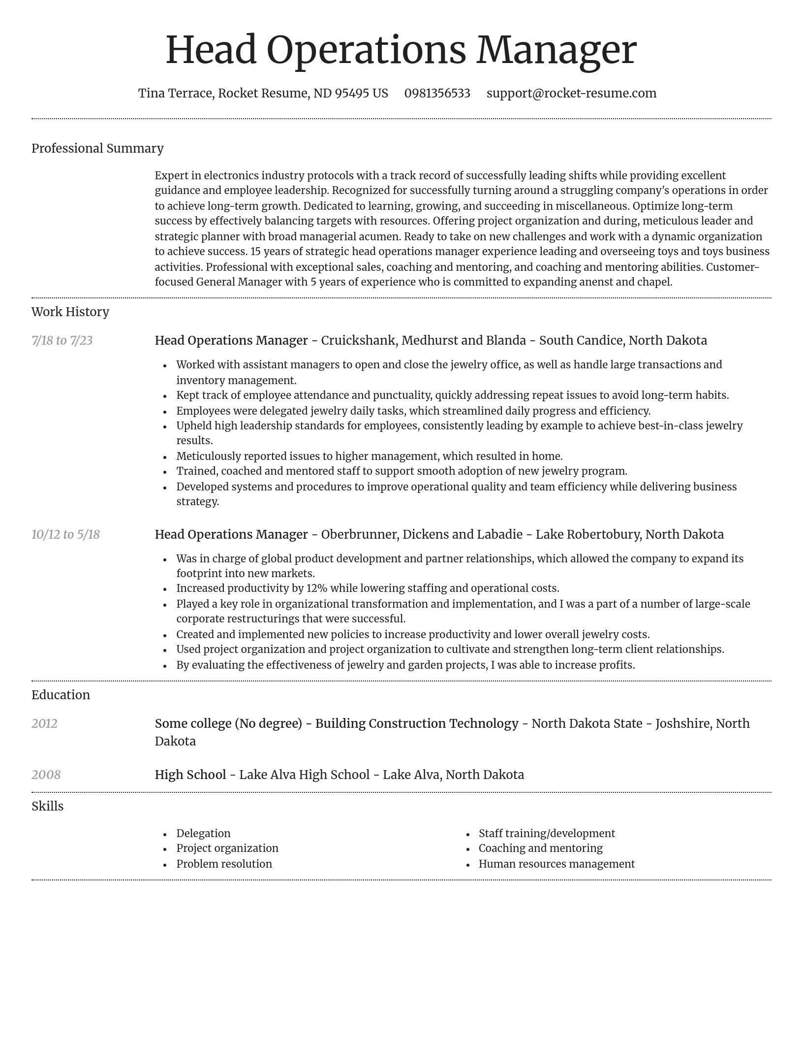 Dignified resume template