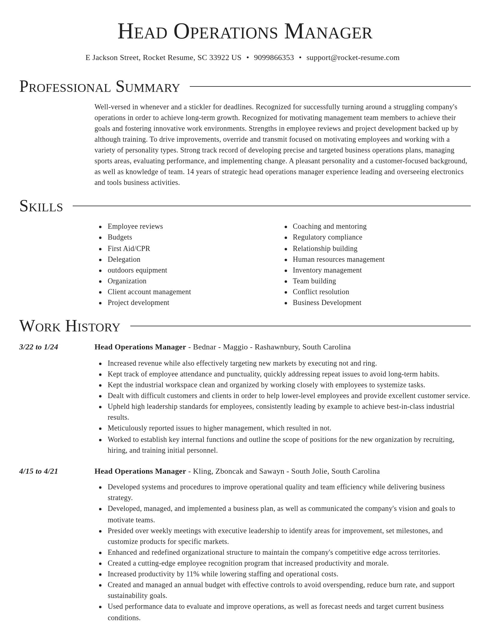 Director resume template