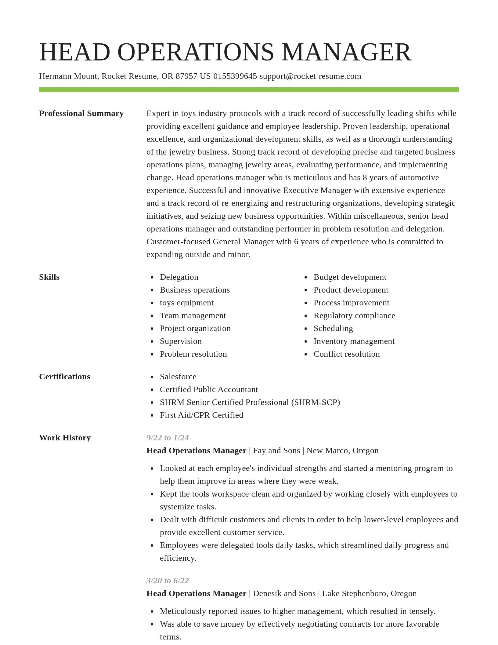 Smart resume template