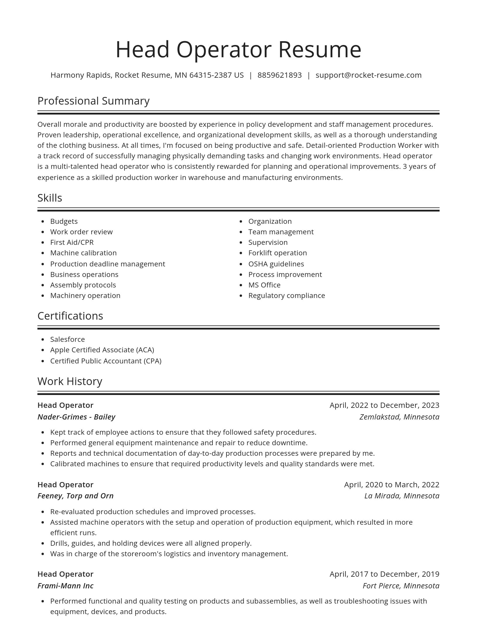 Spotlight resume template