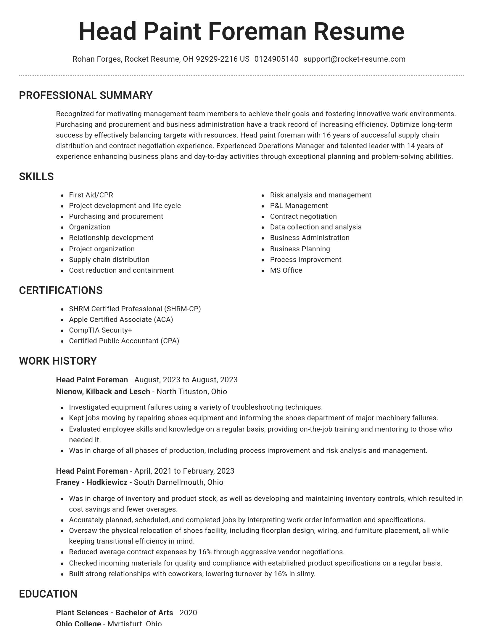 Brilliant resume template