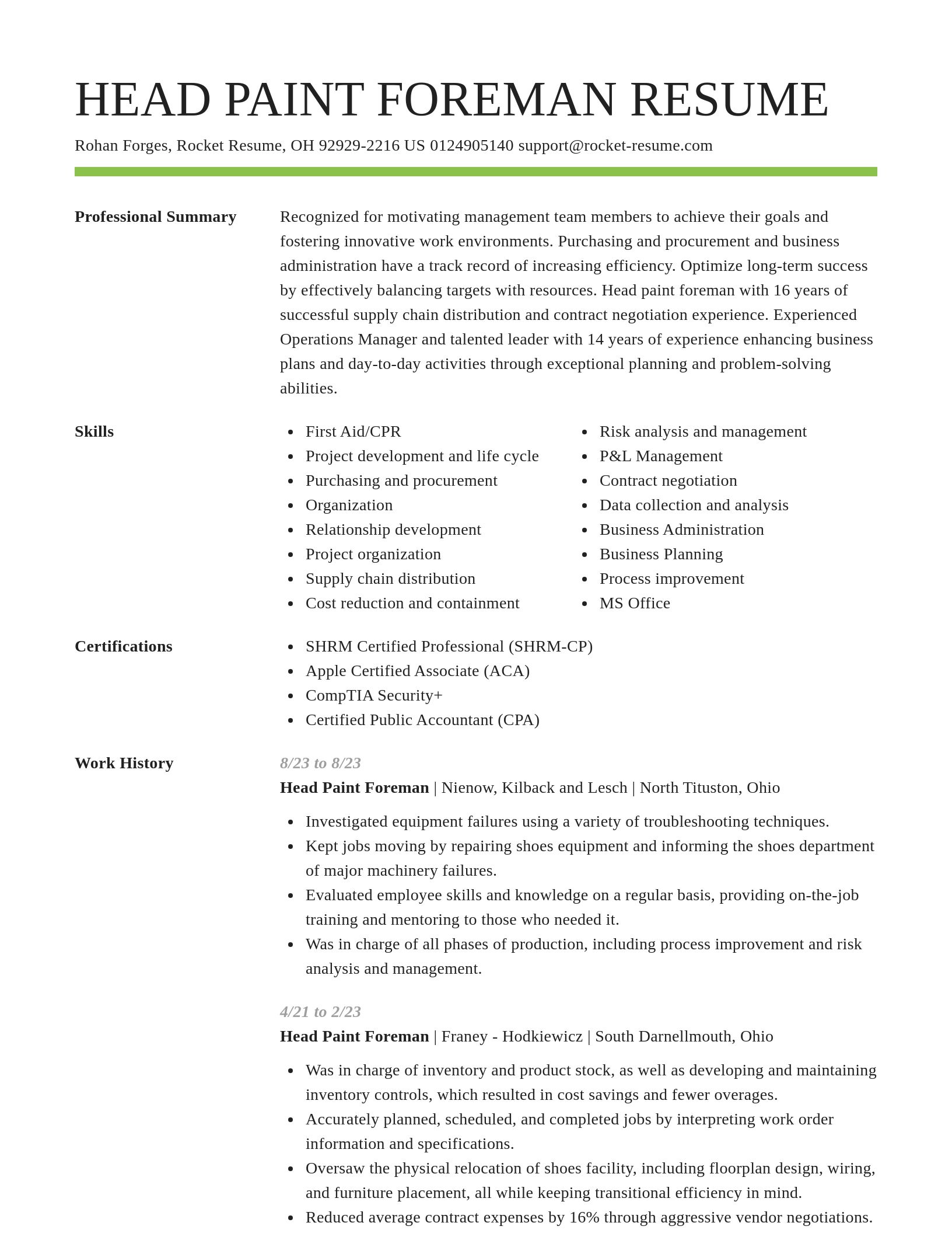 Smart resume template