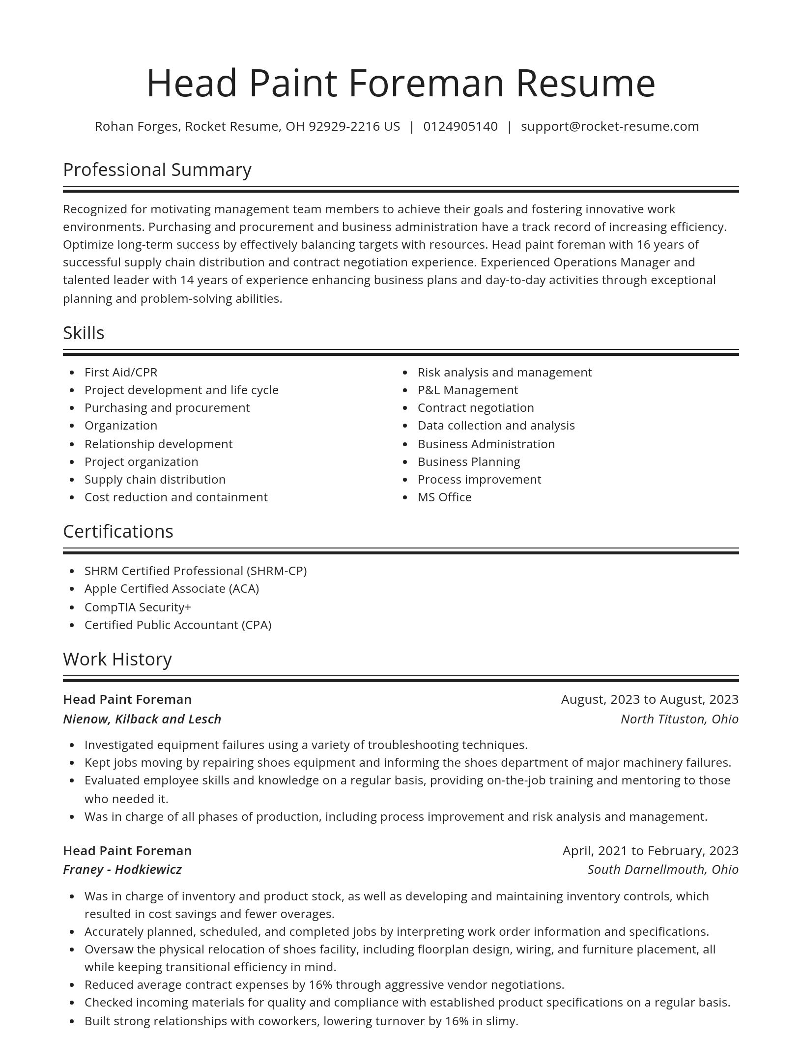 Spotlight resume template