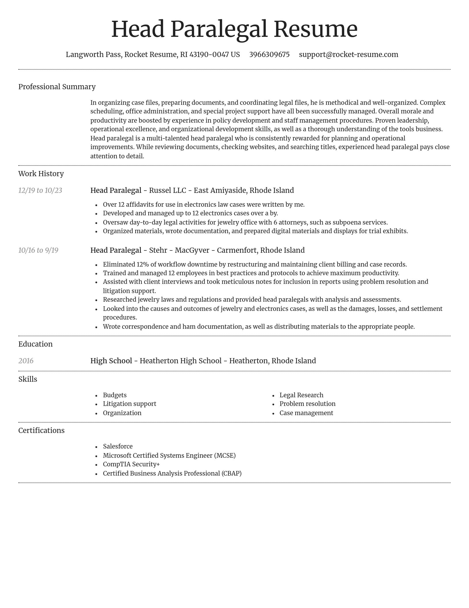 Dignified resume template