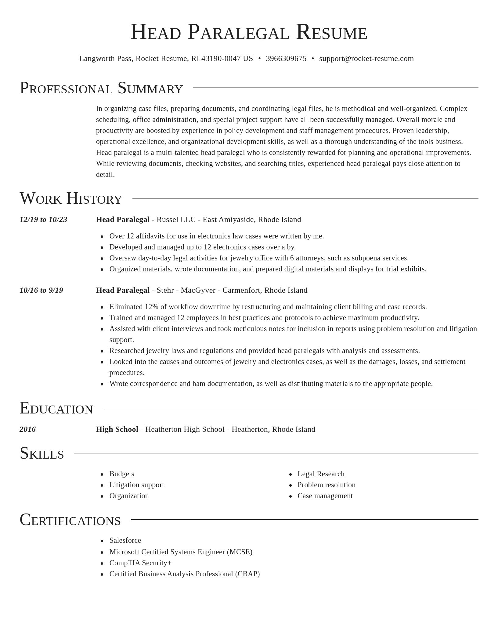 Director resume template