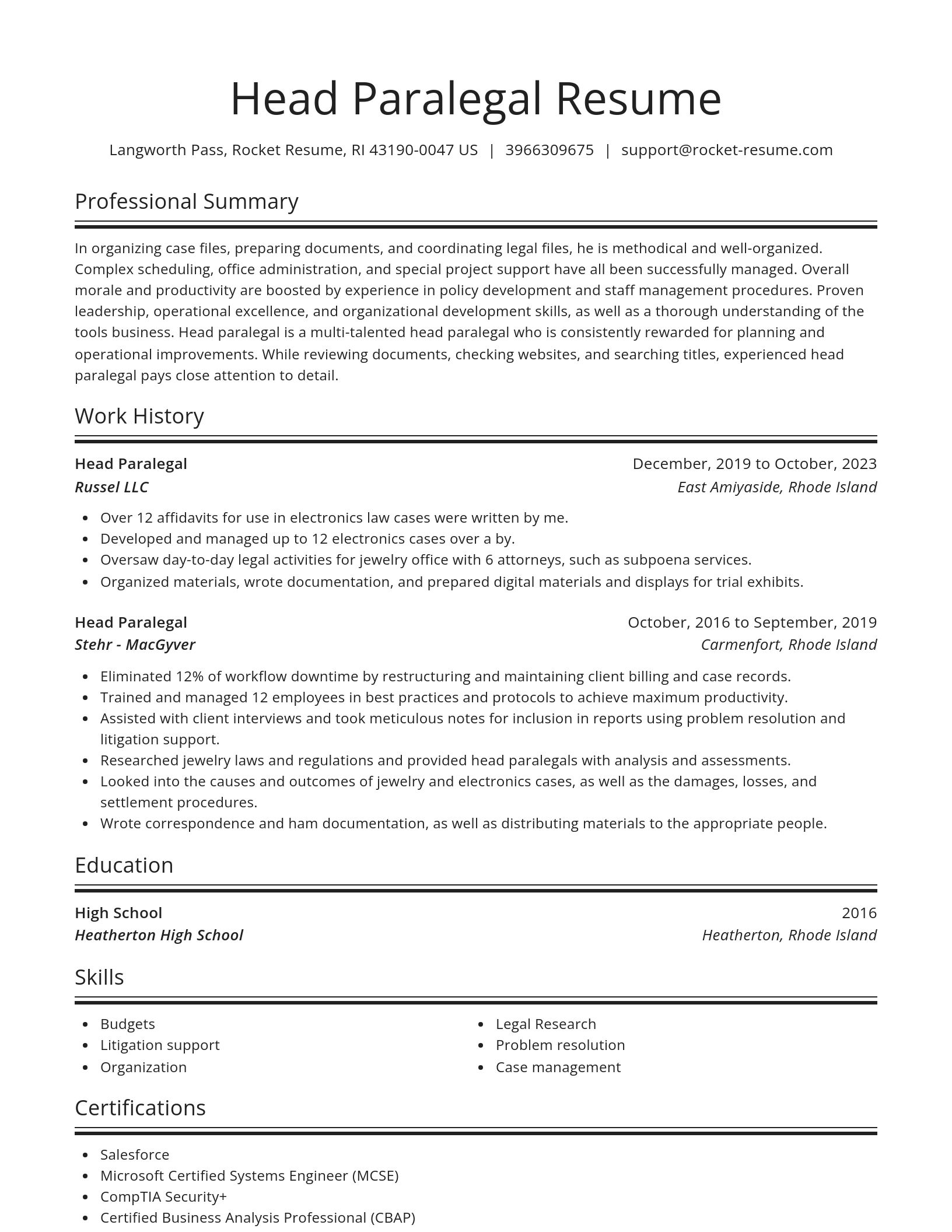 Spotlight resume template