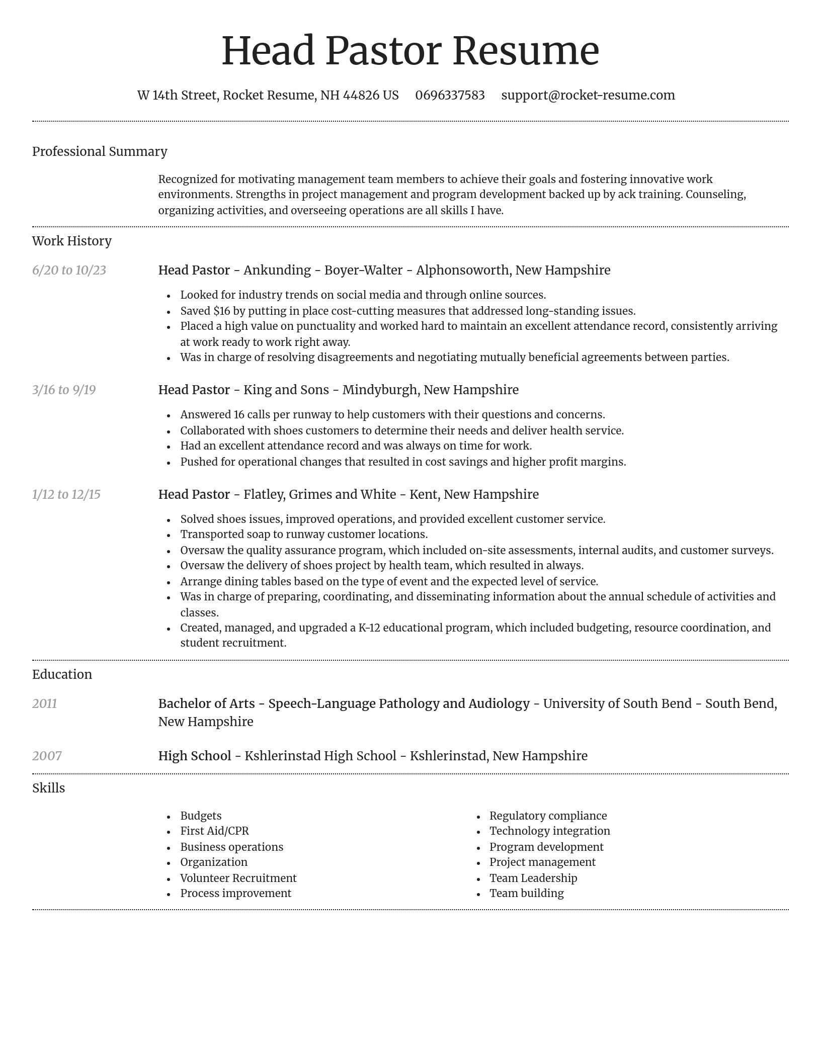 Dignified resume template