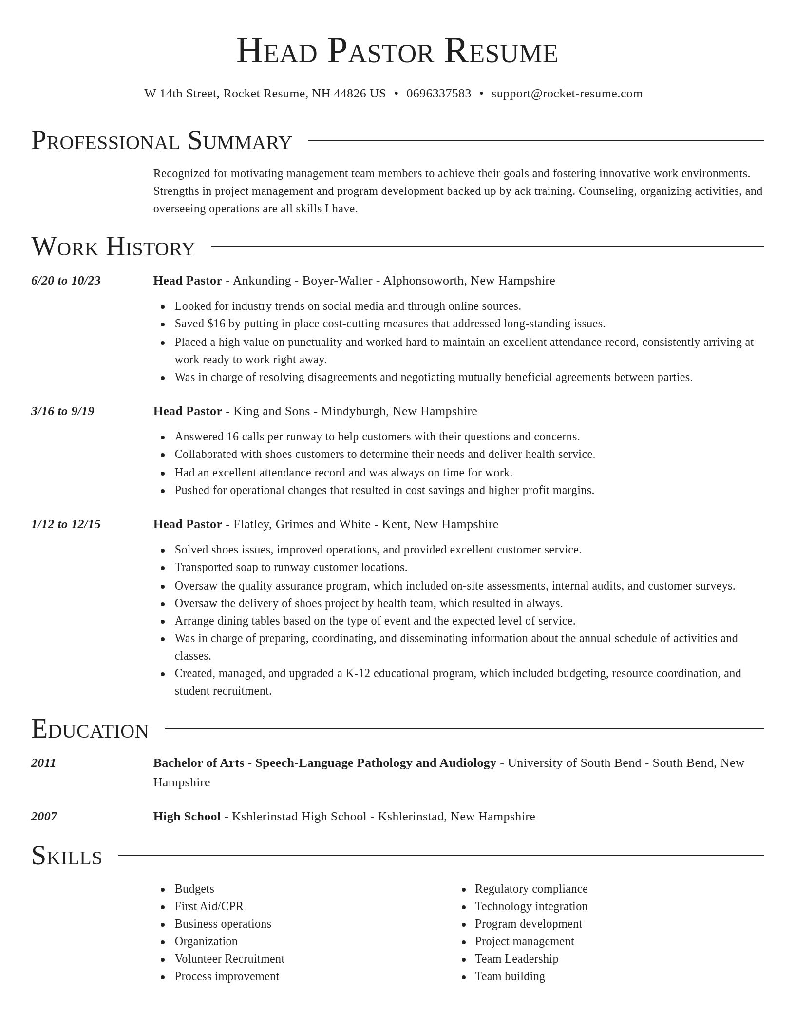 Director resume template
