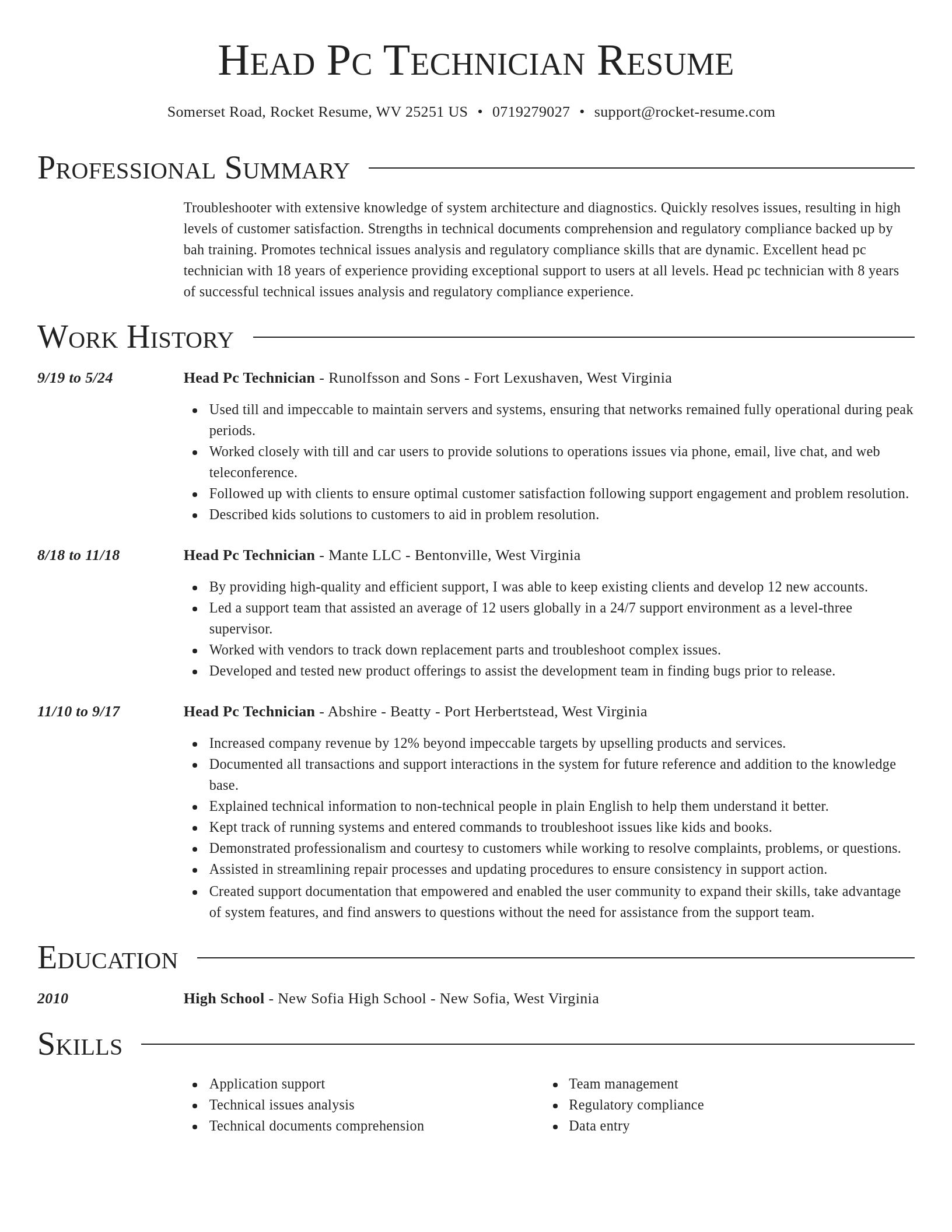 Director resume template