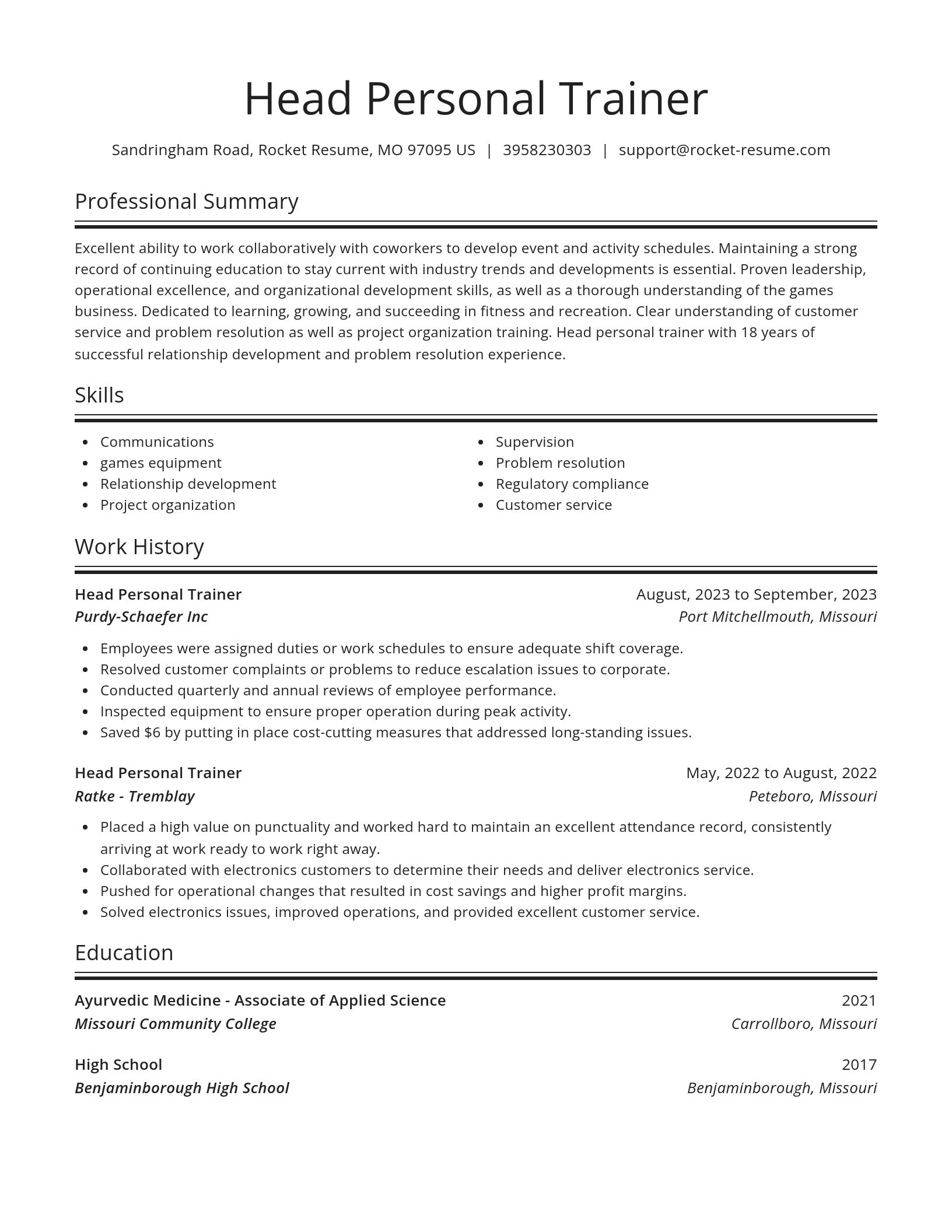 Spotlight resume template