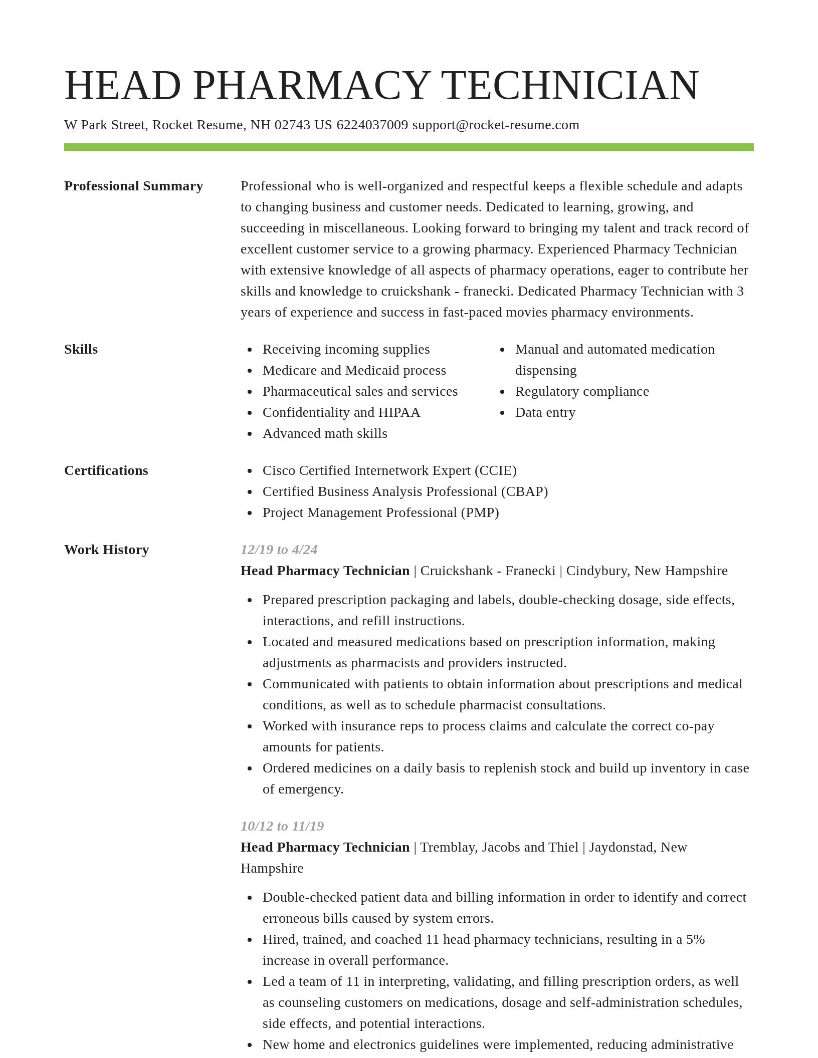 Smart resume template
