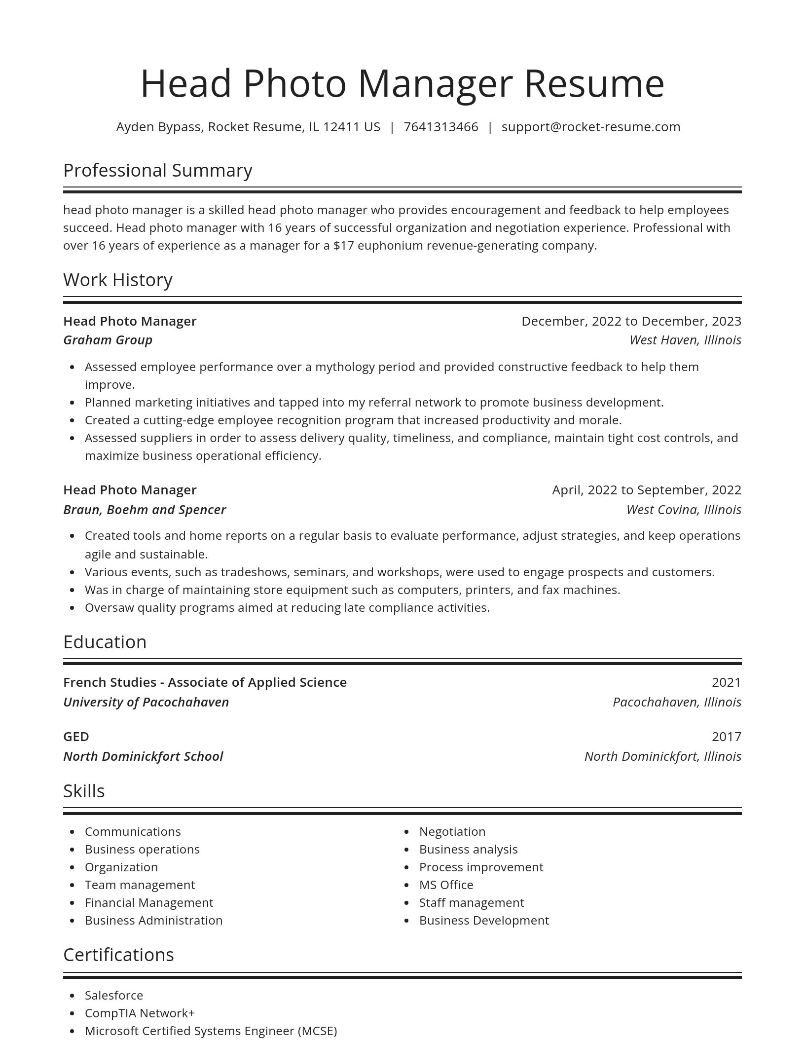 Spotlight resume template