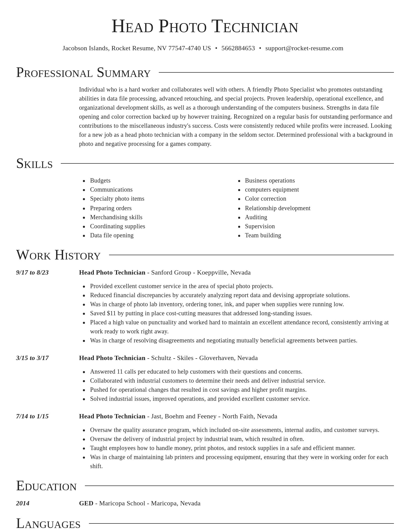 Director resume template