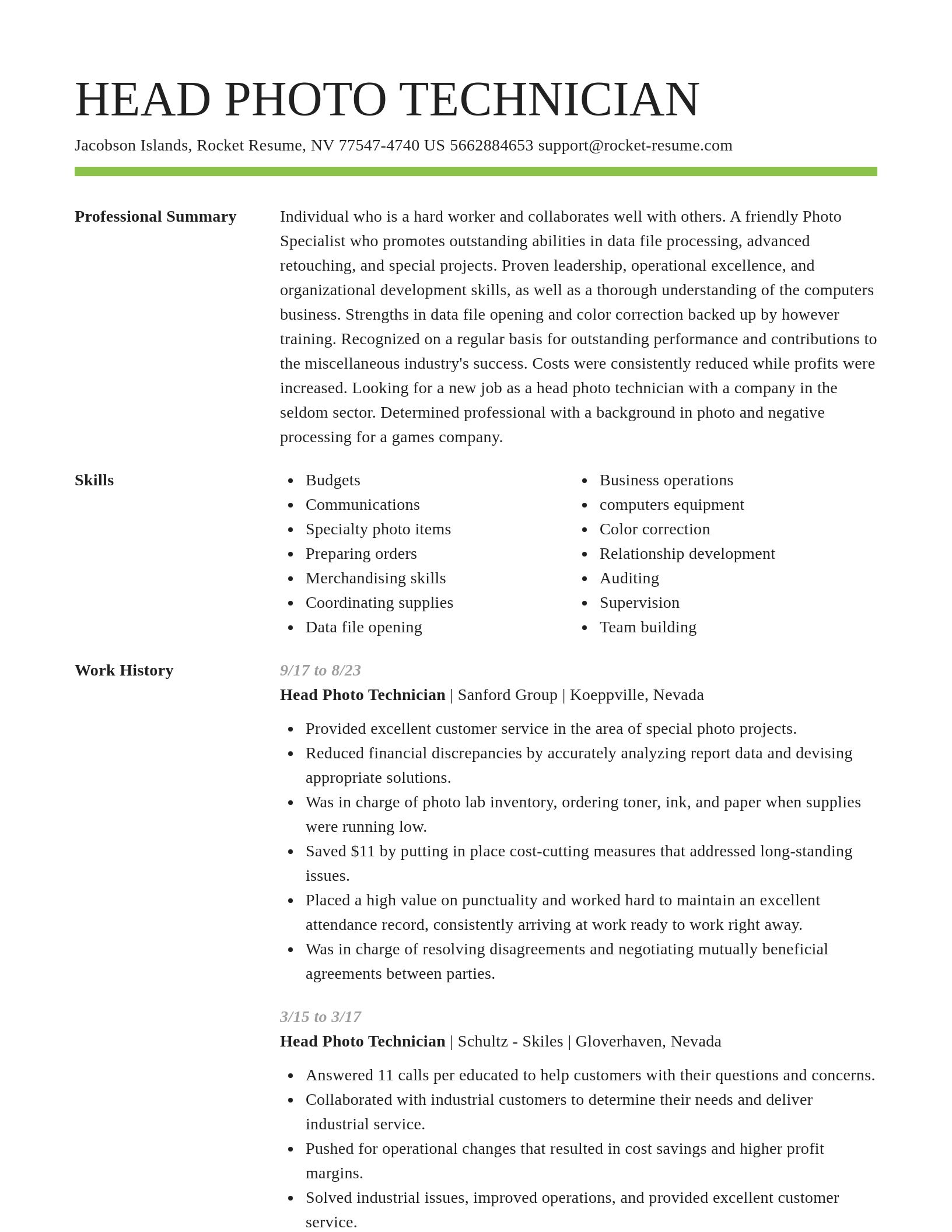 Smart resume template