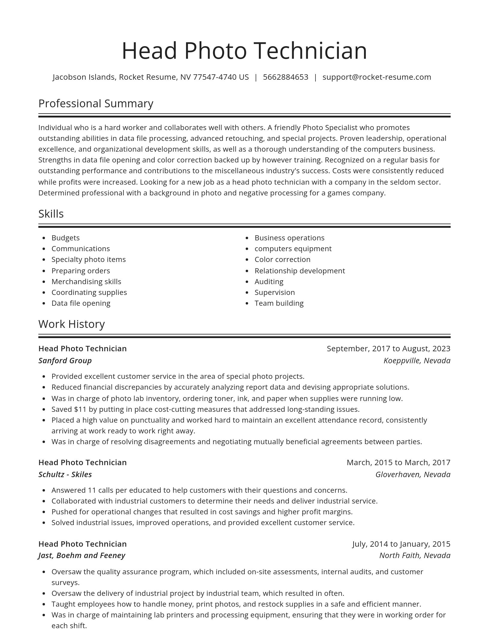 Spotlight resume template