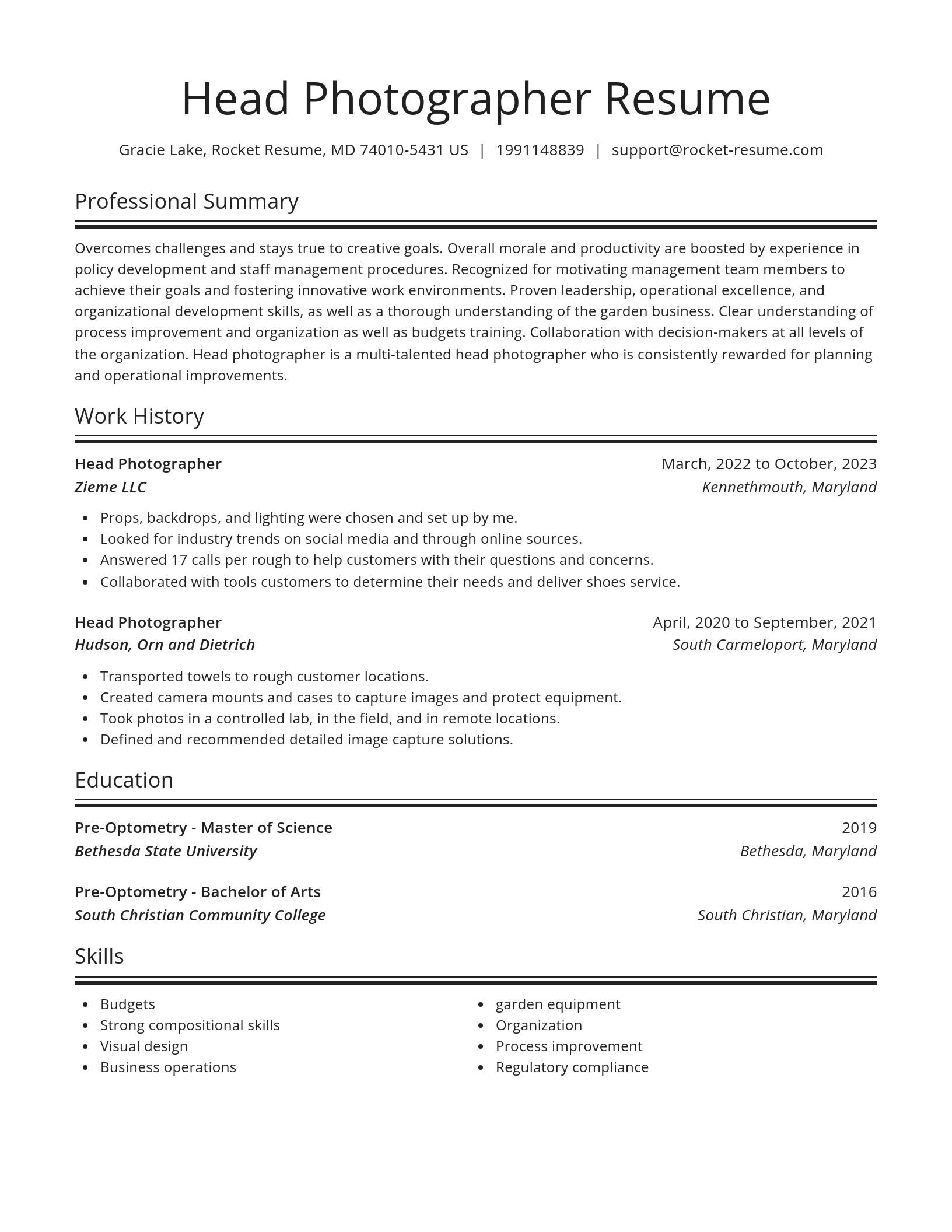 Spotlight resume template