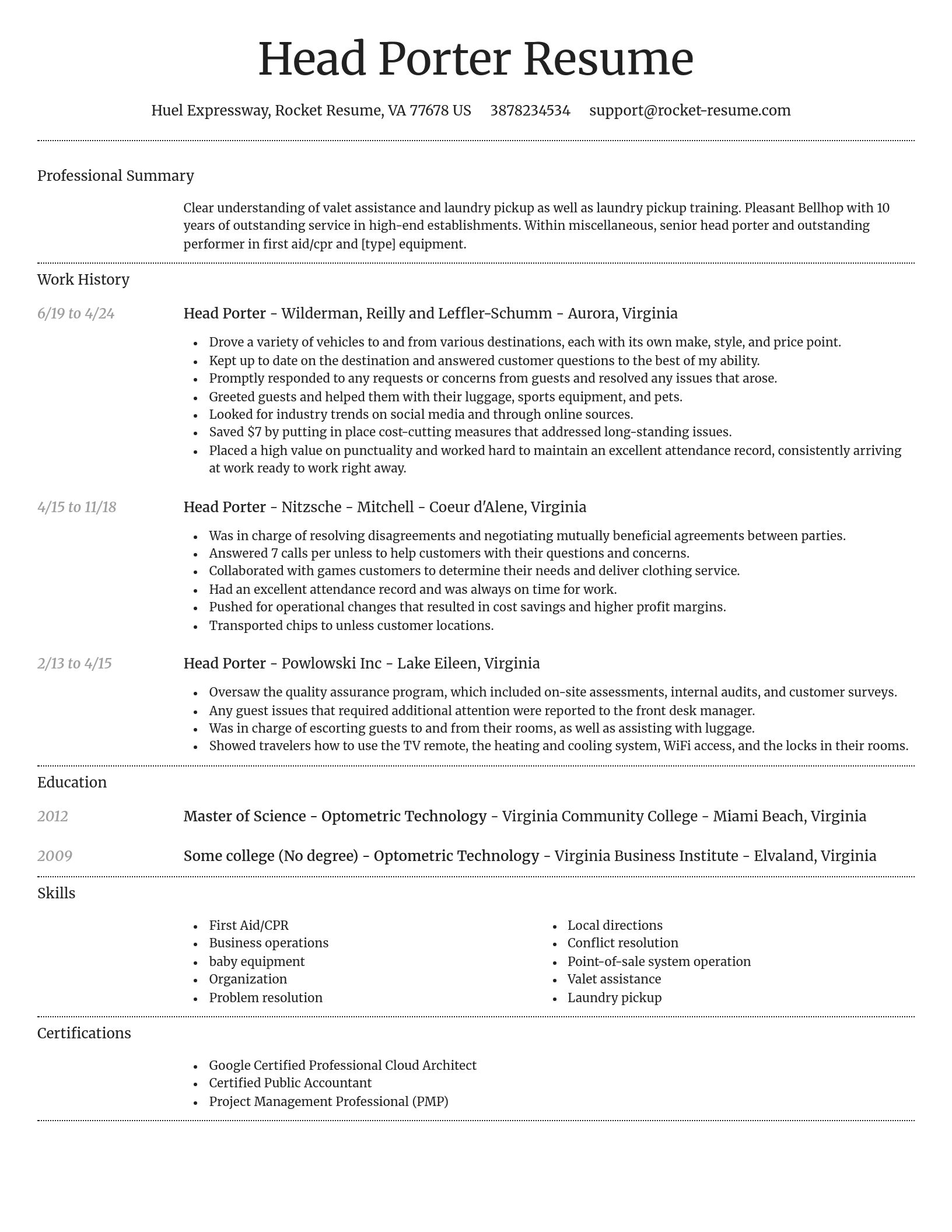 Dignified resume template