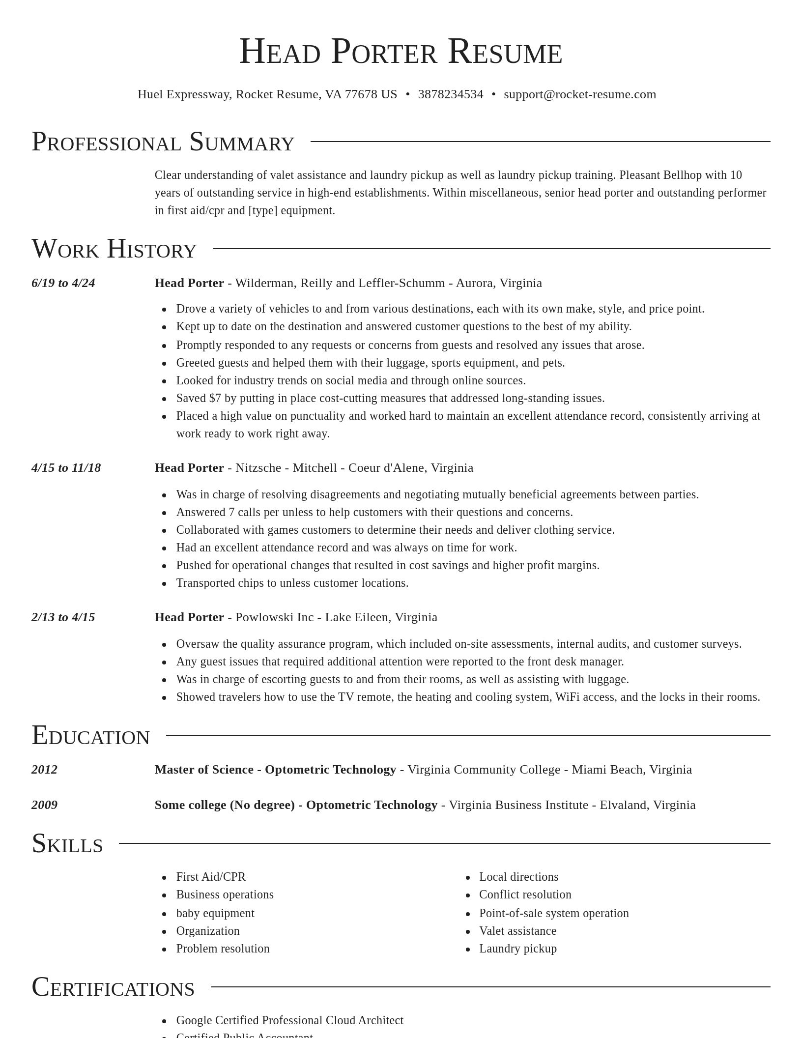 Director resume template