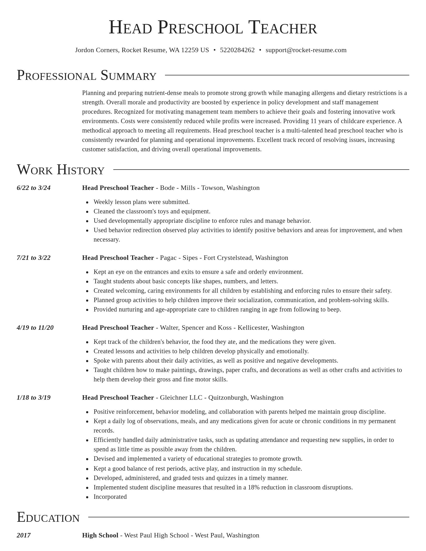 Director resume template