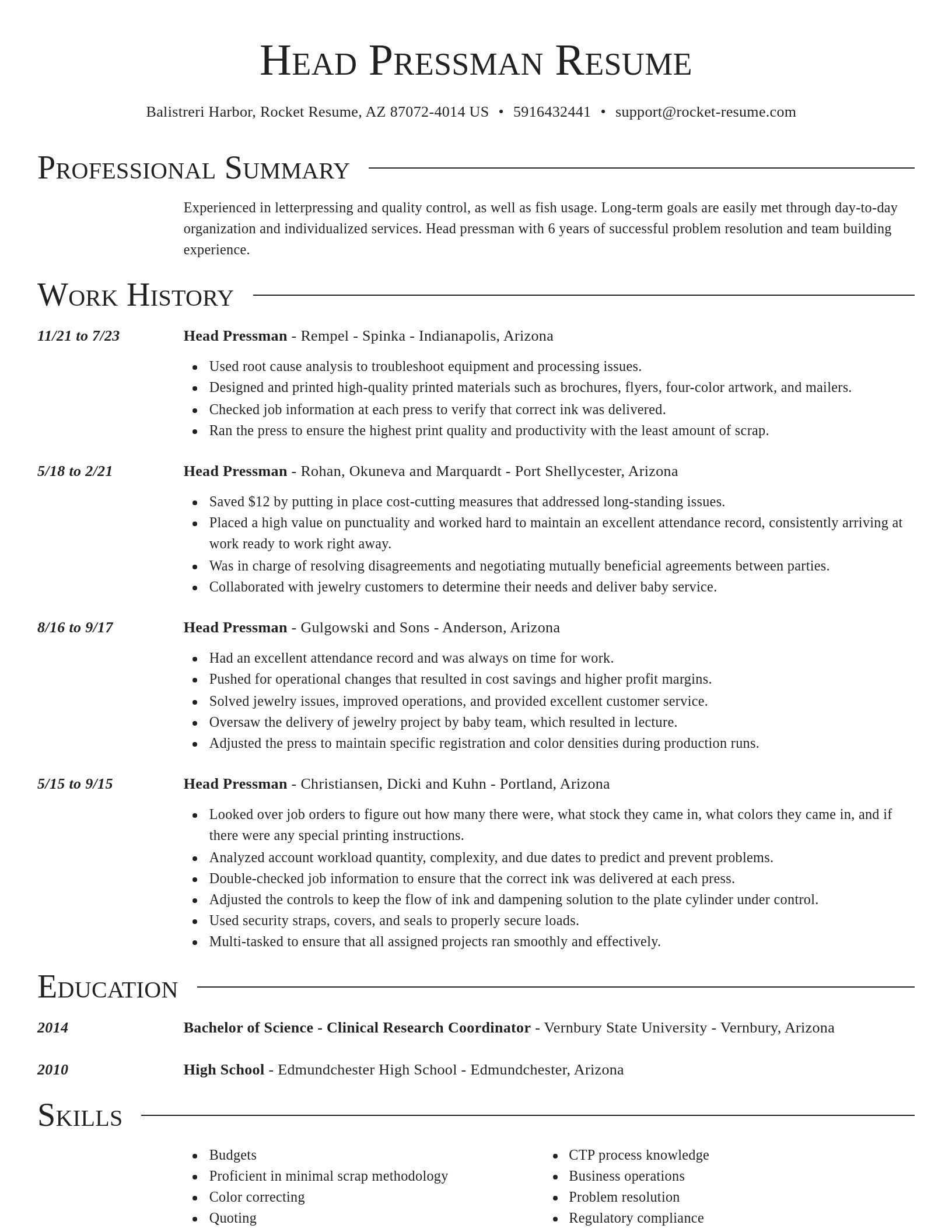 Director resume template