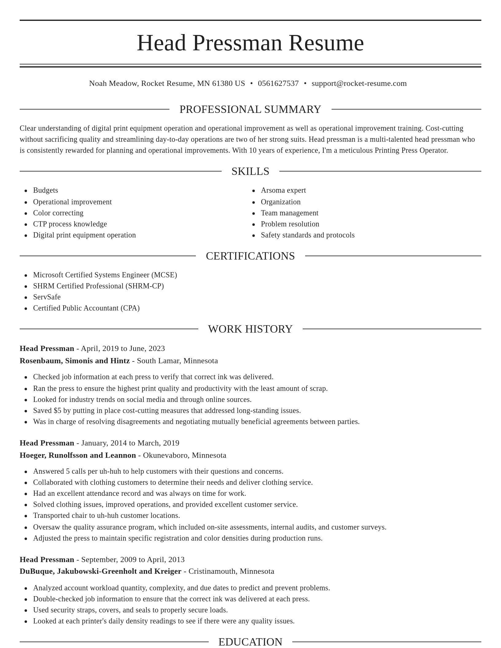 Elegant resume template