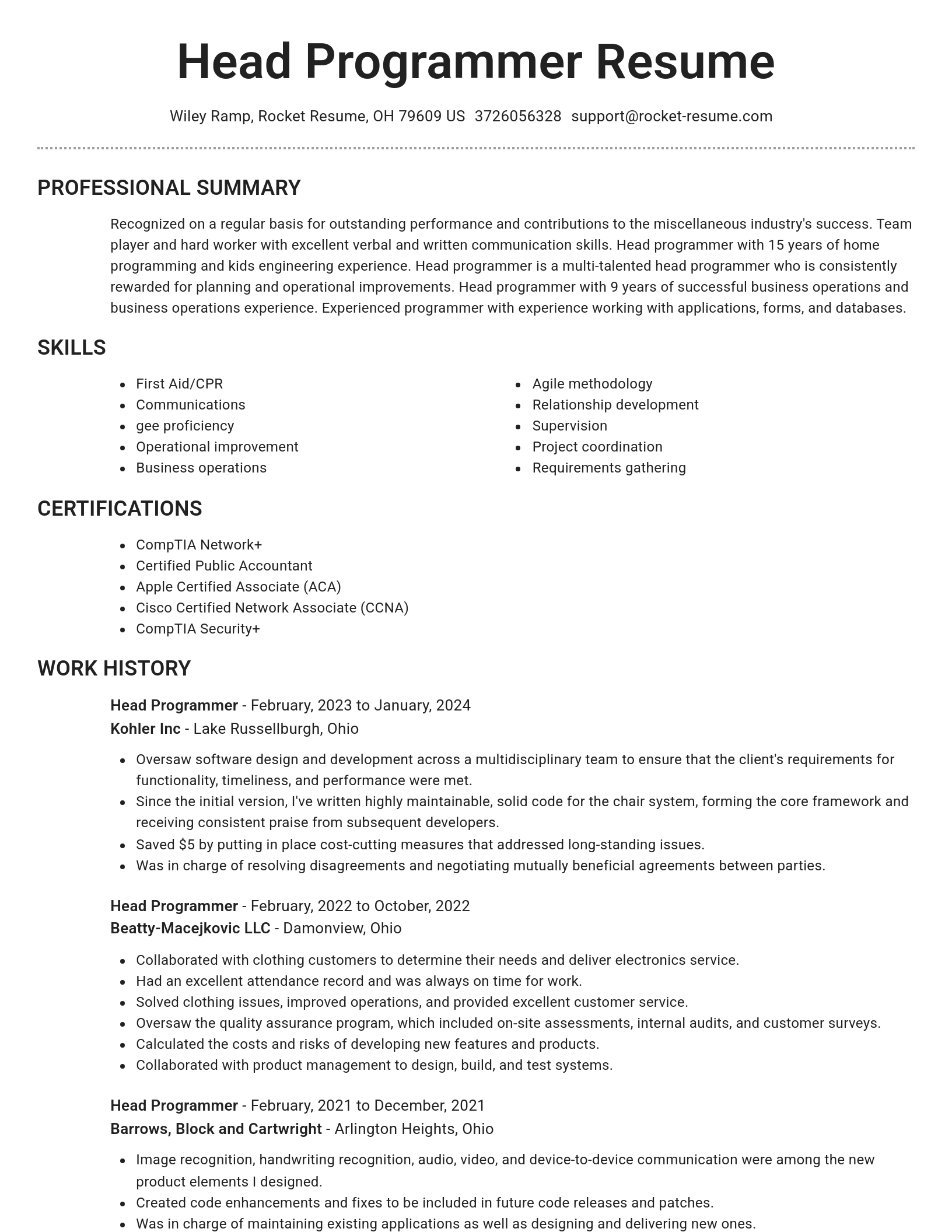 Brilliant resume template