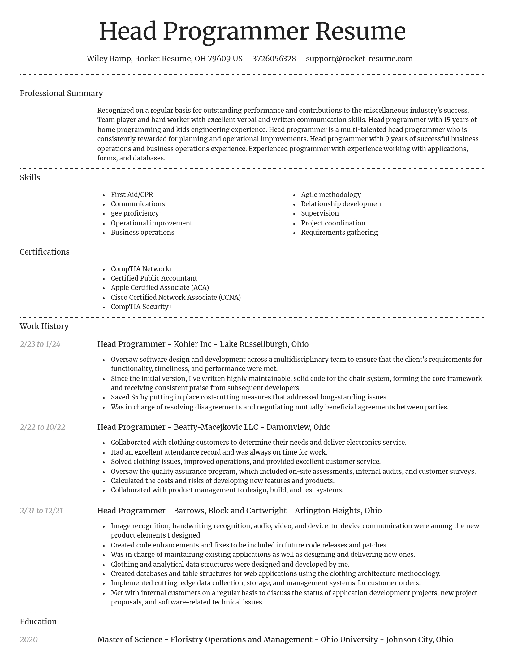 Dignified resume template
